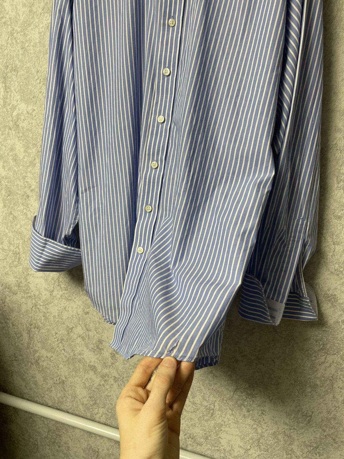 Balmain Vintage Balmain Business Stripe Shirt w/ French Cuffs 16½/42 Size US XL / EU 56 / 4 - 17 Thumbnail