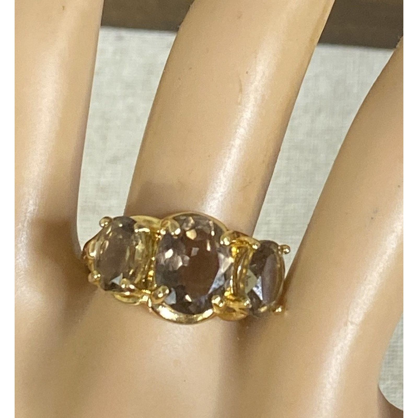 Sterling Silver UNCAS 925 Sterling Silver Gold Plated Smoky Quarts-size 8.25 Size ONE SIZE - 4 Thumbnail