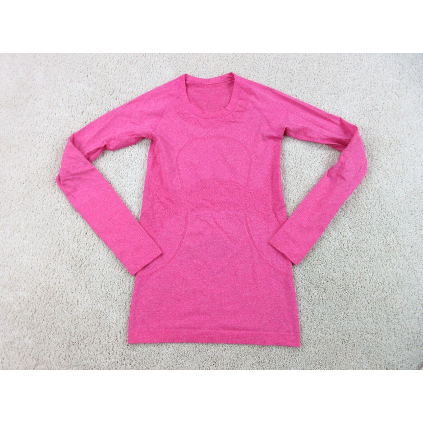 image of Lululemon Shirt Women 4 Pink Swiftly Tech Lightweight Outdoors Casual Ladies in White (Size Small)