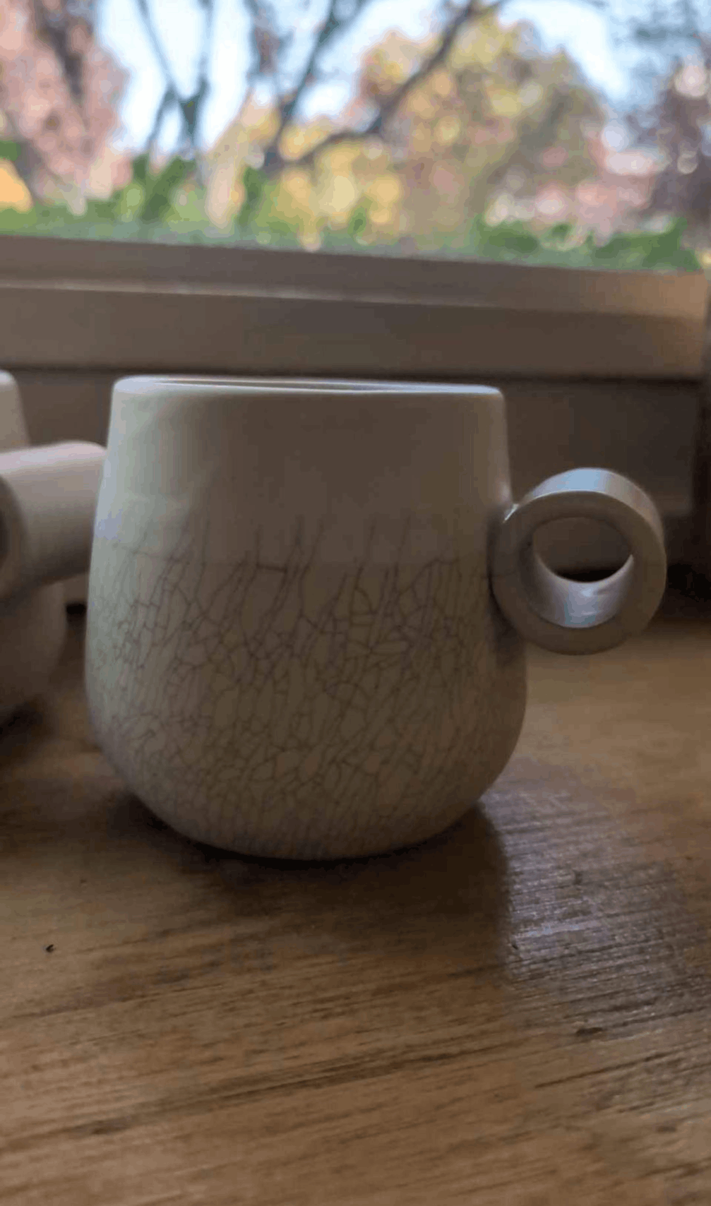 Other Match Stoneware - White Crackle Knuckle Mugs, Set of 2 Size ONE SIZE - 4 Thumbnail