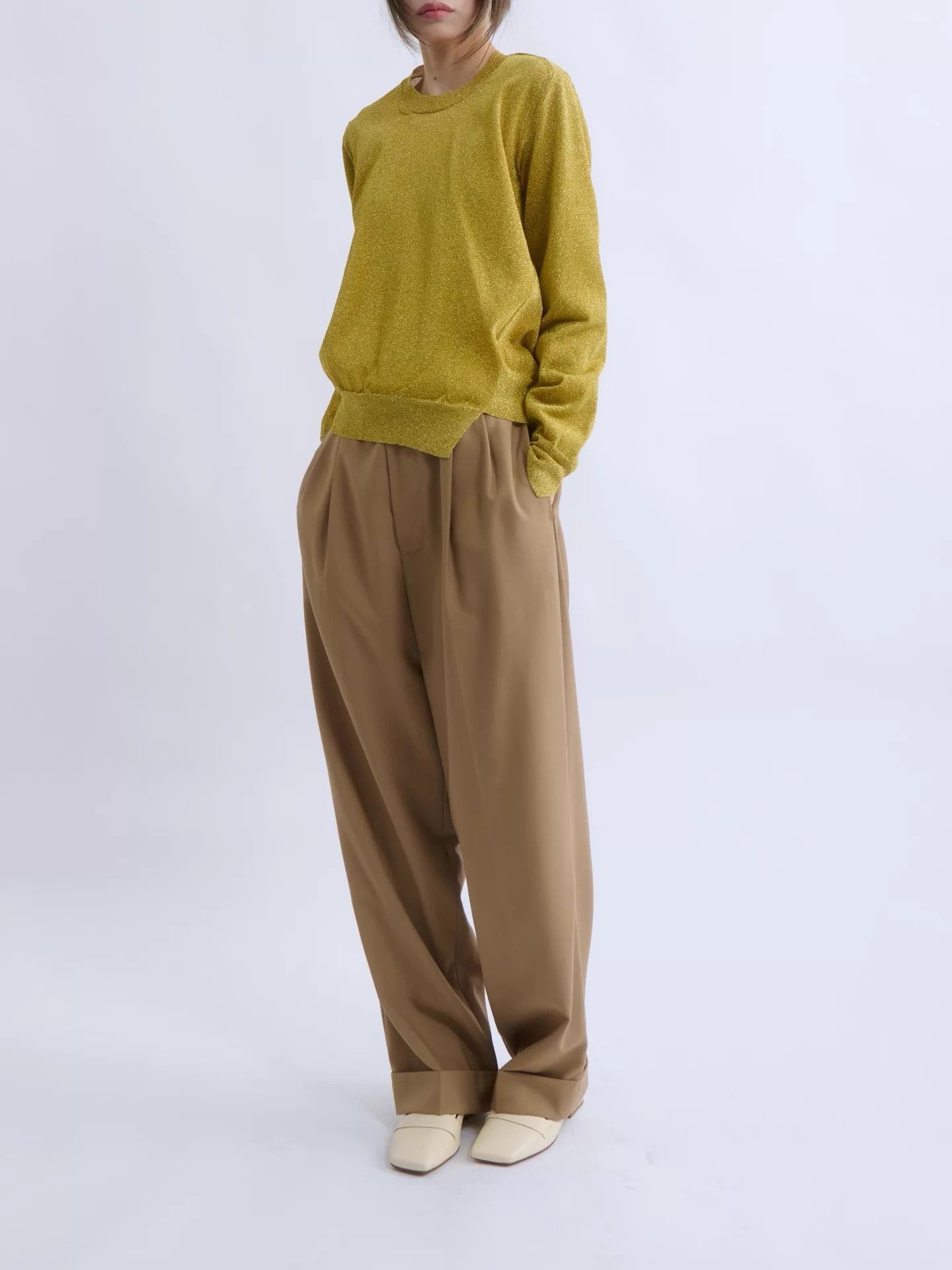 Junya Watanabe JUNYA WATANABE Metal Knit Asymmetric Matte Gold Top Size S / US 4 / IT 40 - 3 Thumbnail