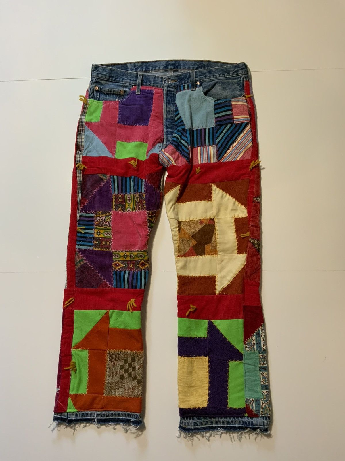 Levi's 1/1 VTG Levis 60s 70s Patchwork Quilt Corduroy Denim Jeans Size US 38 / EU 54 - 1 Thumbnail