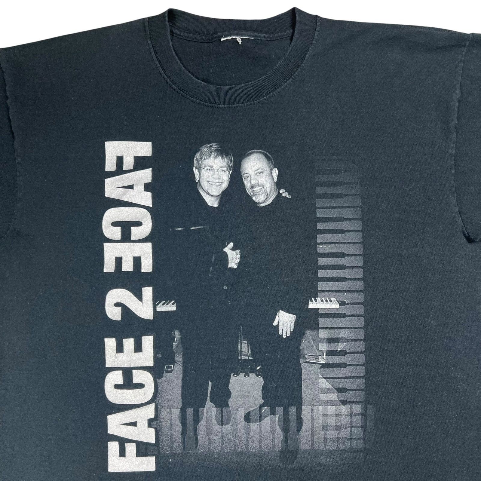 Band Tees × Vintage Vintage 2002 Elton John Billy Joel FACE 2 FACE tour band tee Size US L / EU 52-54 / 3 - 2 Thumbnail