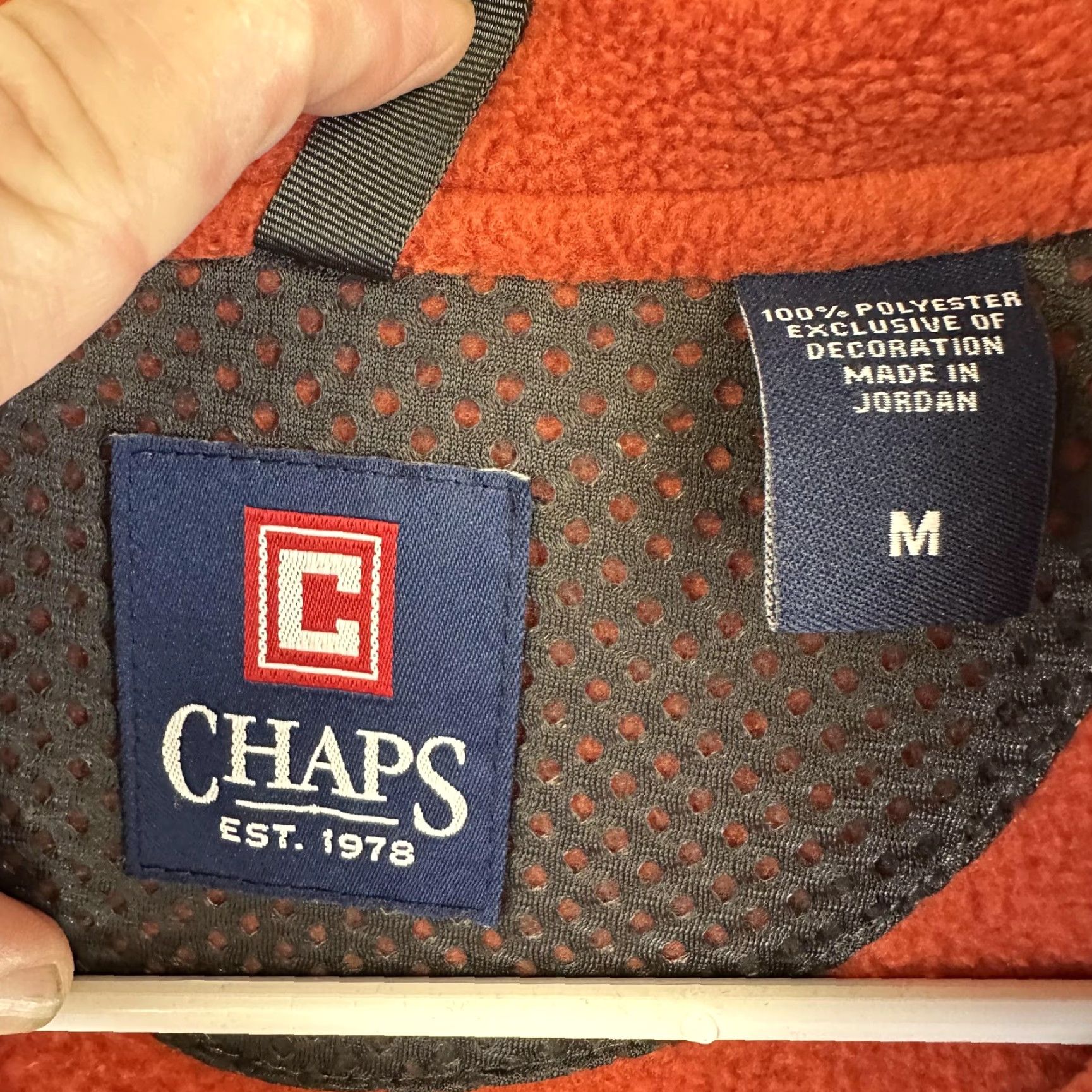 Chaps Chaps Jacket Mens M Orange Full Zip Fleece Lined Outdoor Polyester Pocket Windbreaker Size US M / EU 48-50 / 2 - 7 Thumbnail