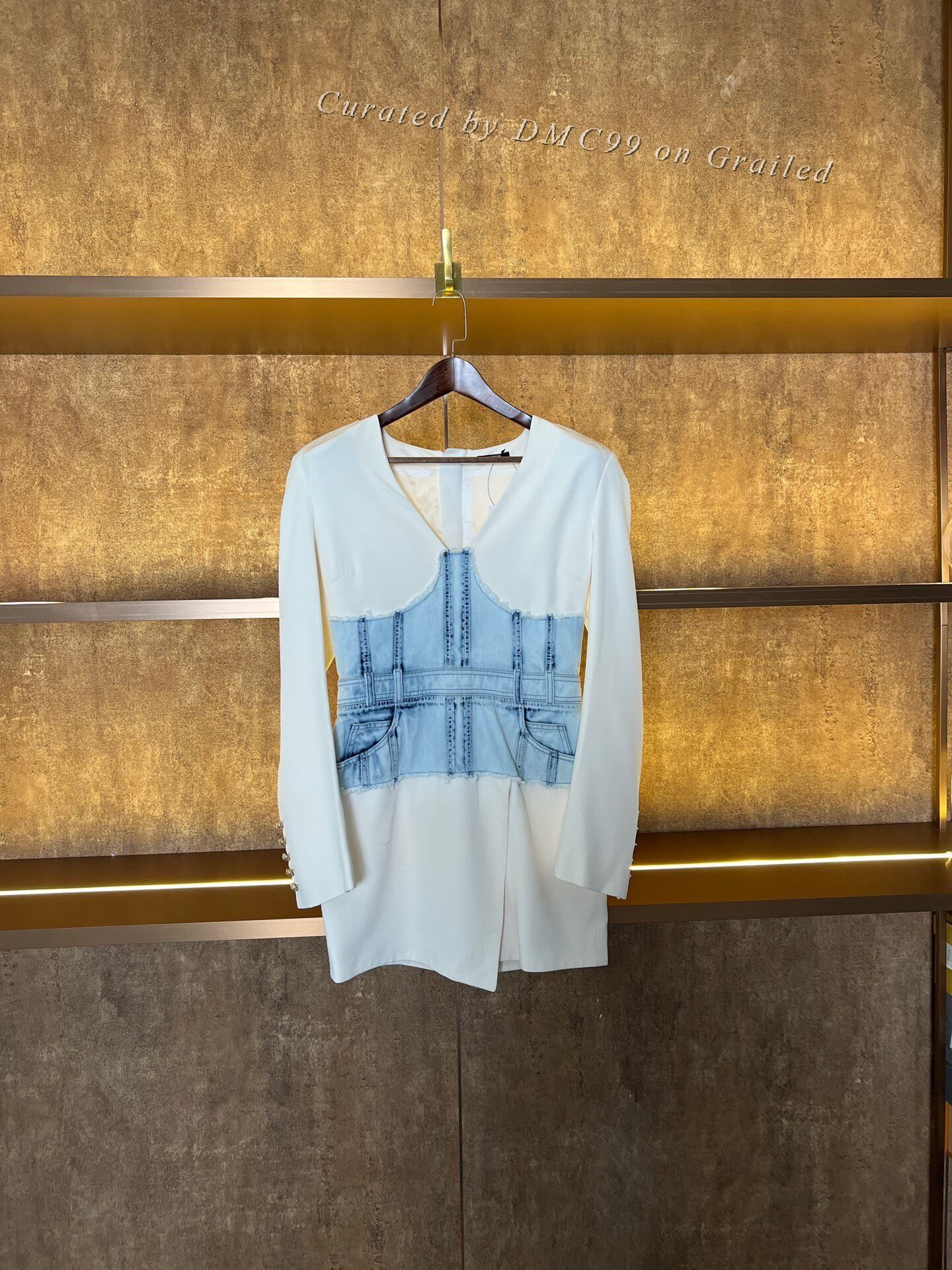 Balmain Balmain Denim Patchwork Dress Size S / US 4 / IT 40 - 1 Thumbnail