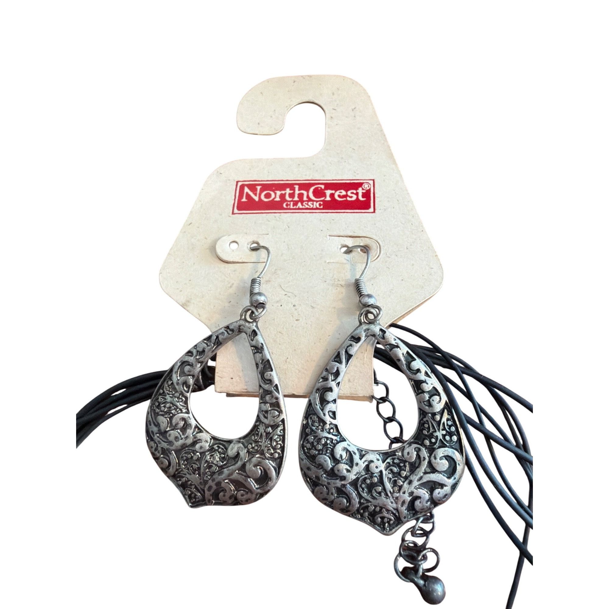 Other Northcrest Classic Silver Tone Pendant Necklace Earrings Set Size ONE SIZE - 4 Thumbnail