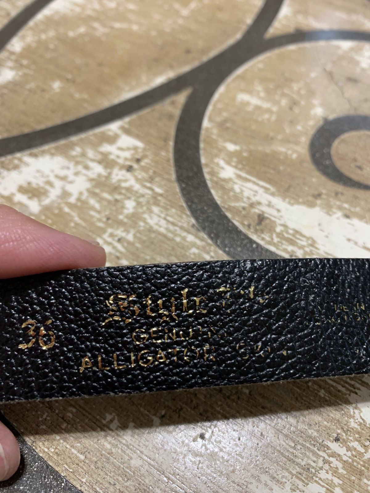 Genuine Leather × Vintage Style Genuine Alligator Vintage belt Size 36 - 6 Thumbnail