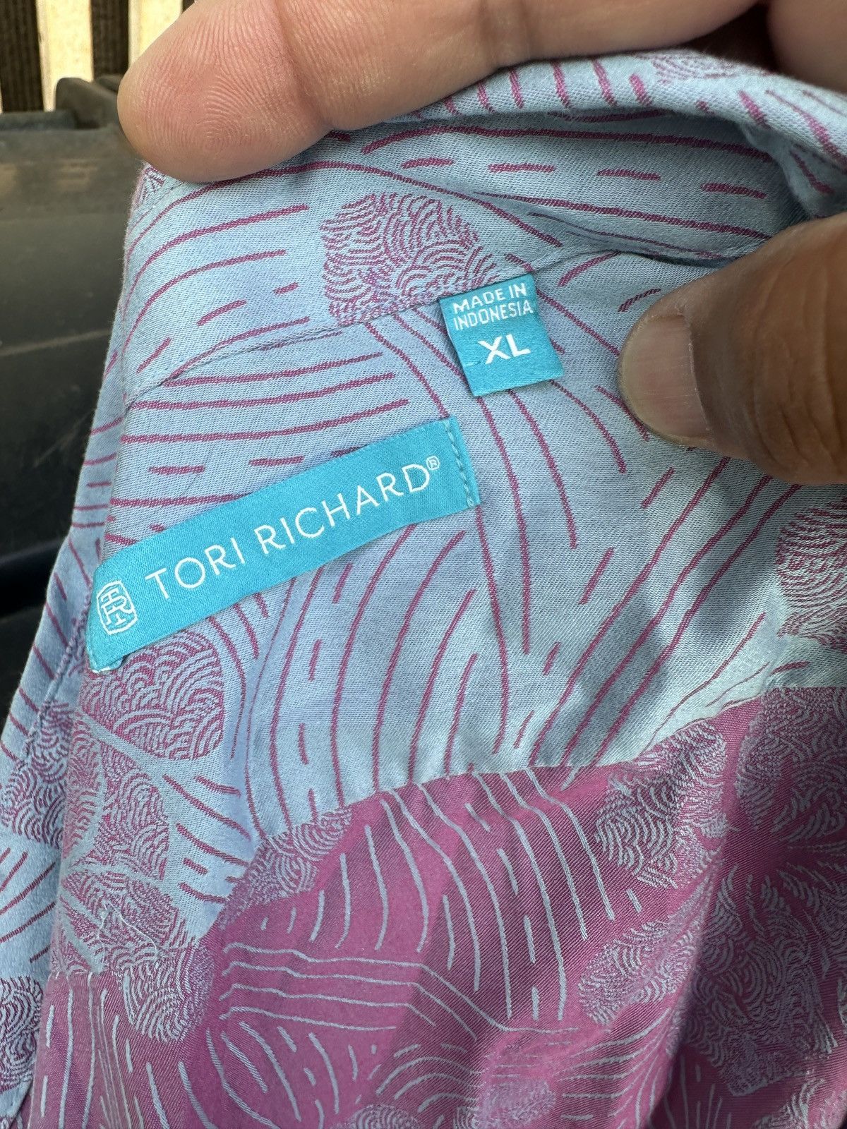 Tori Richard Tori Richard Hawaiian Print Blue/purple Full Button Men's XL Size US XL / EU 56 / 4 - 4 Thumbnail