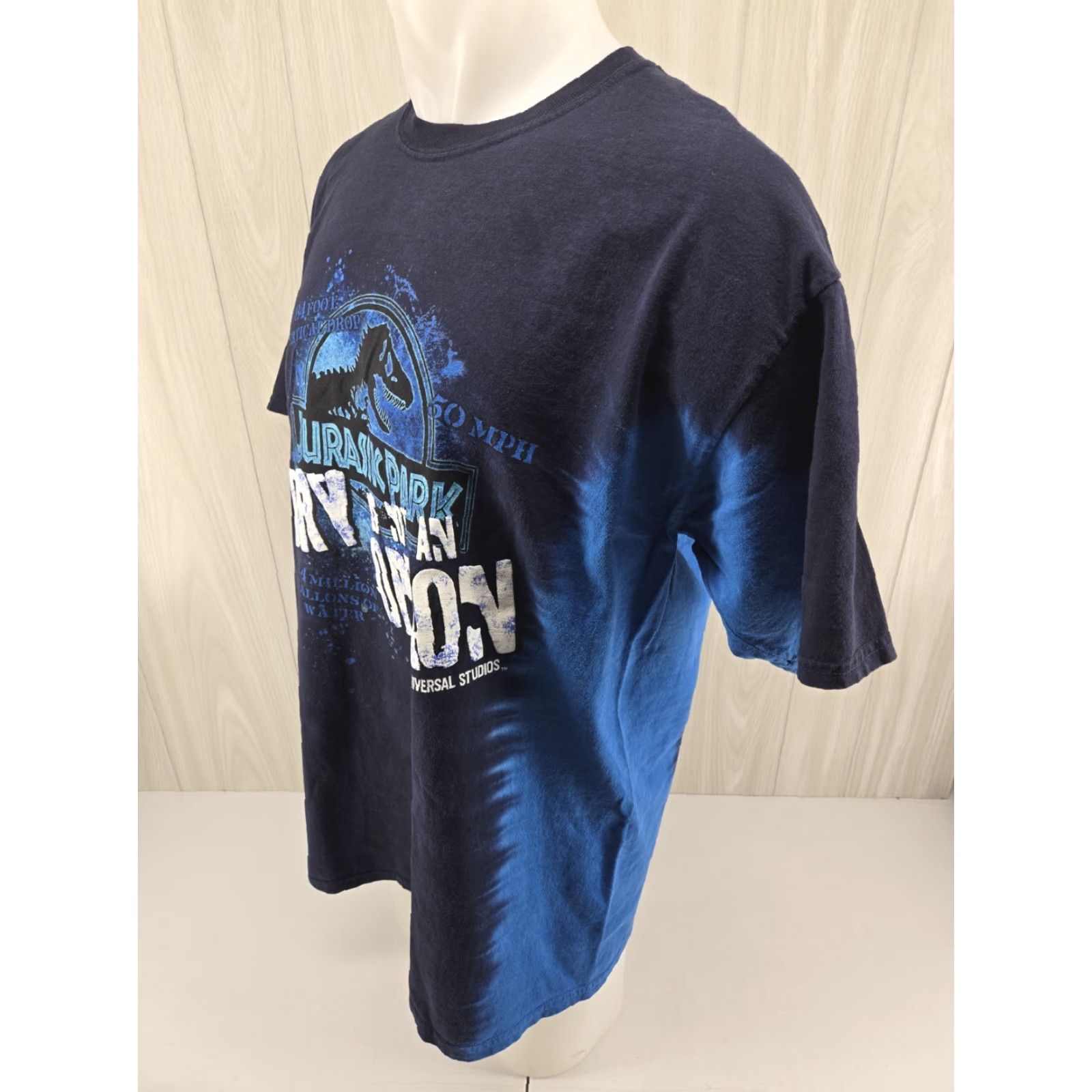 Vintage VINTAGE Jurassic Park Shirt Universal Studios Blue Tie Dye XL Men Short Sleeve Bill? Size US XL / EU 56 / 4 - 5 Thumbnail