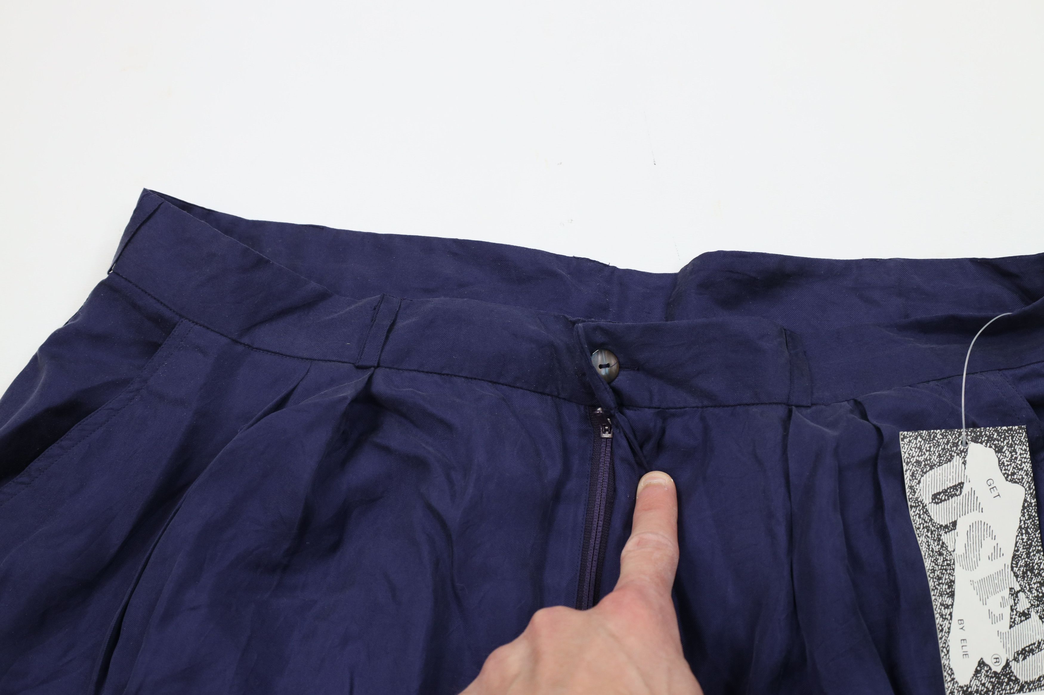 Vintage Deadstock Vintage 90s Streetwear Fit Silk Pants Navy Blue Size US 38 / EU 54 - 7 Thumbnail