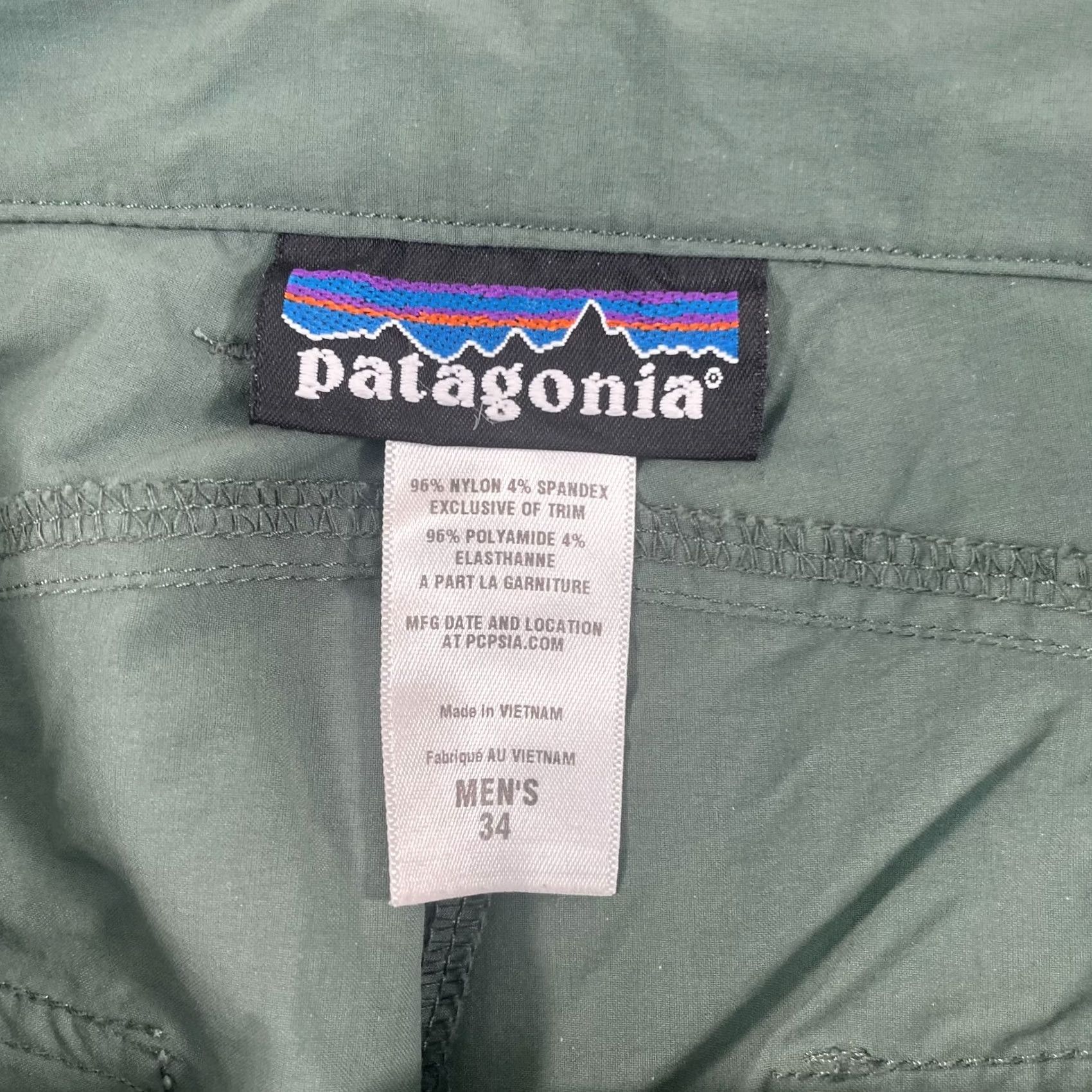 Patagonia Patagonia Rock Craft Pants Men 34x33 Green Nylon Spandex Stretch DWR UPF40 Zip Pockets Khakis Size US 34 / EU 50 - 2 Thumbnail