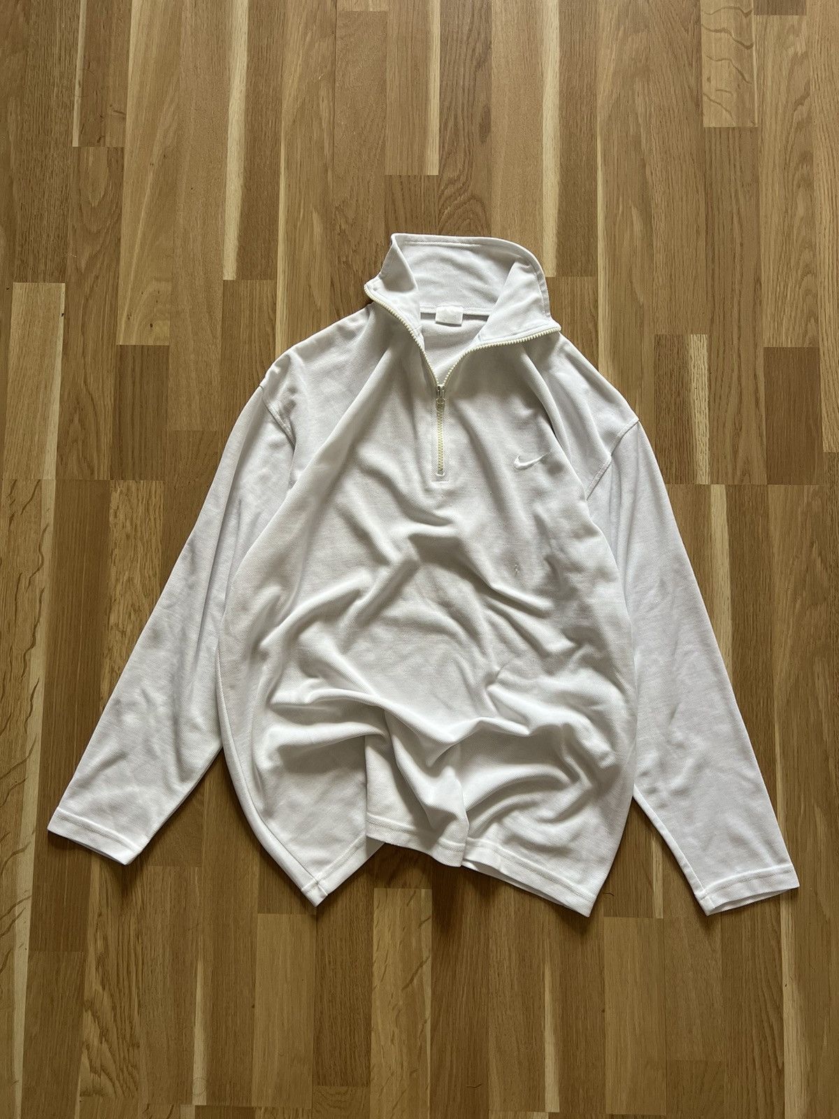 Nike × Vintage Nike vintage drill zip sweatshirt 1/3 zip white 00s Size US L / EU 52-54 / 3 - 2 Thumbnail