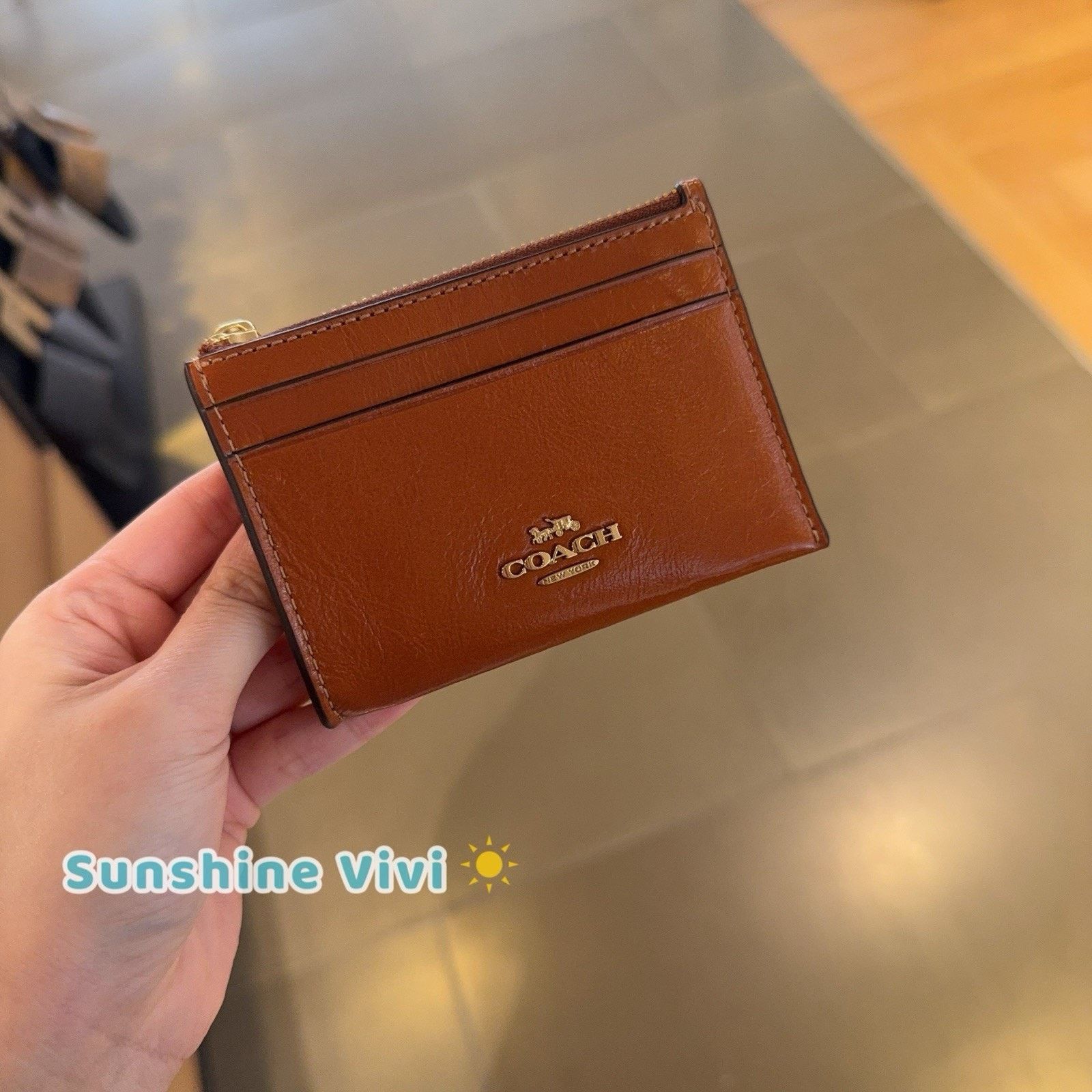 Coach NWT Coach Mini Skinny Id Case Cinnamon leather CEC47 Size ONE SIZE - 1 Thumbnail