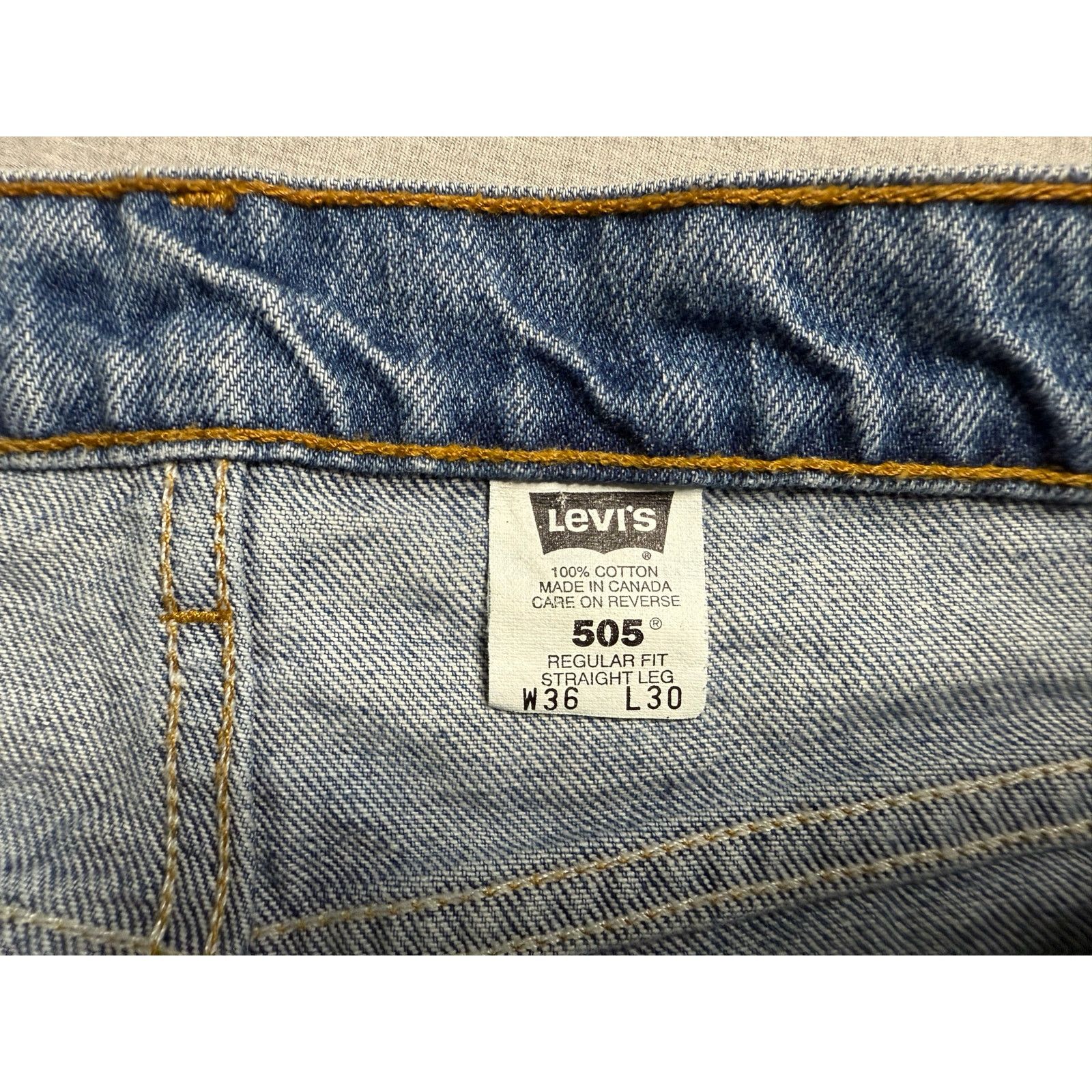 Levi's × Levi's Vintage Clothing × Vintage Vintage 90s Levi’s 505 Regular Fit Straight Leg Jeans 36x30 Size US 36 / EU 52 - 3 Thumbnail