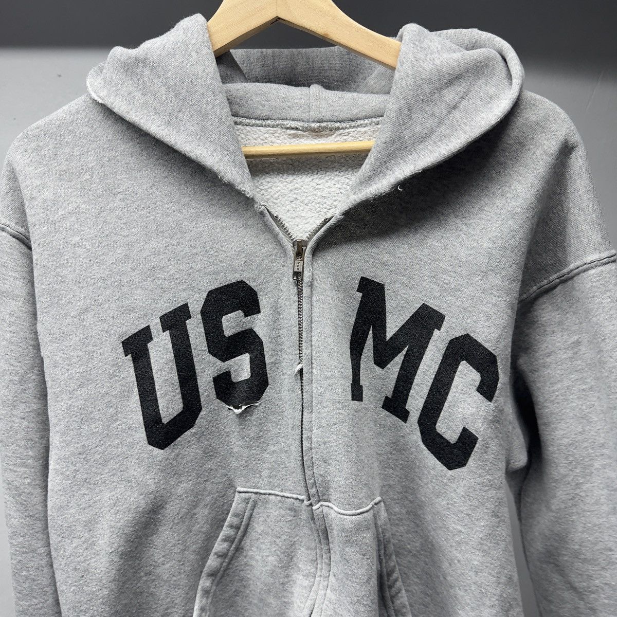 Vintage Distressed USMC Faded Zip Up Hoodie ERD Grunge Chrome Size US M / EU 48-50 / 2 - 5 Thumbnail