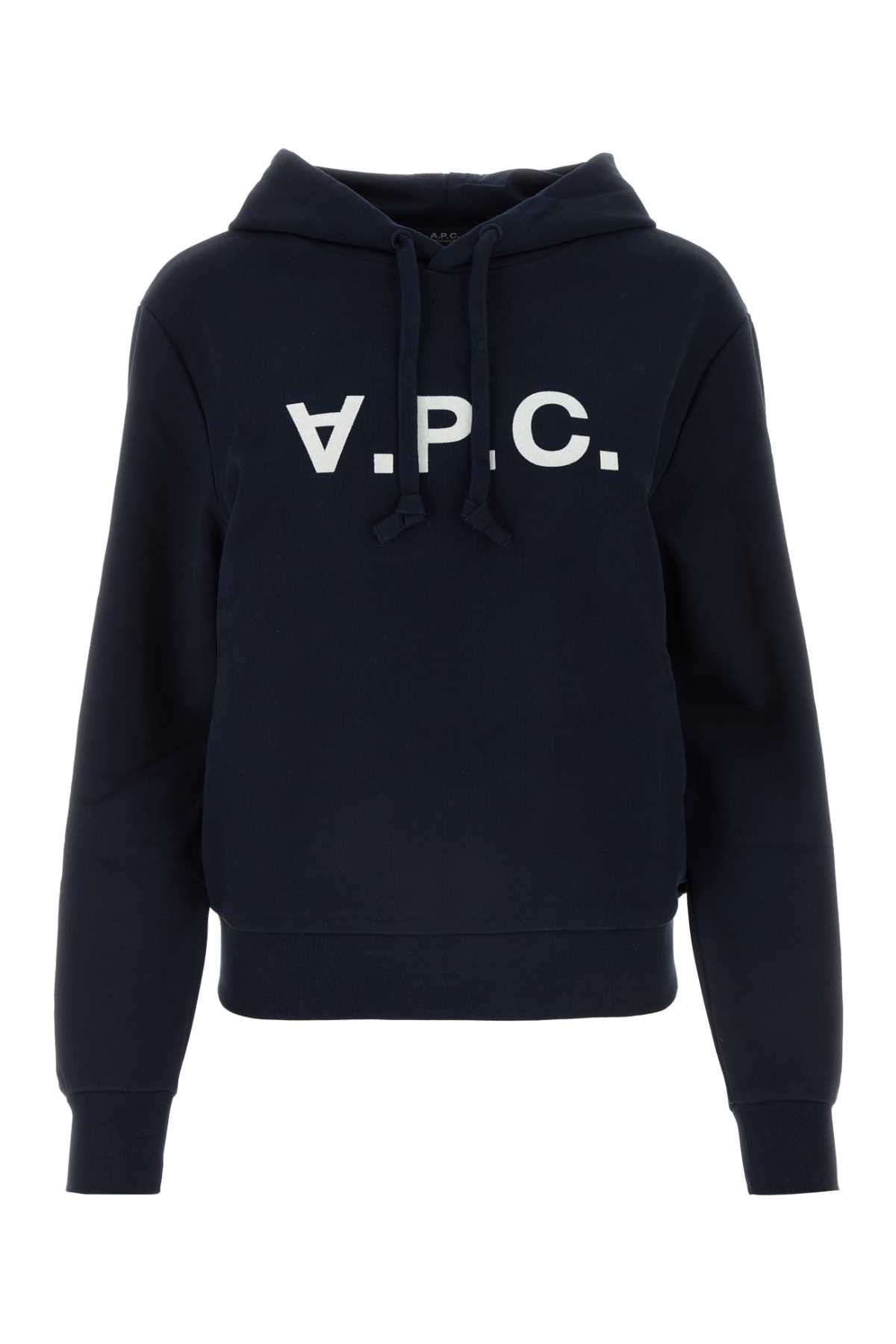 A.P.C. Midnight Blue Cotton Sweatshirt Size XS / US 0-2 / IT 36-38 - 1 Thumbnail