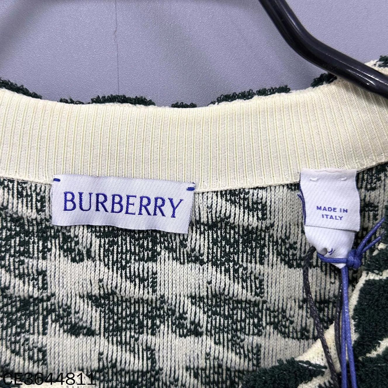 Burberry Burberry Dark Green Flocked Check Sweaters Size M Size S / US 4 / IT 40 - 4 Thumbnail