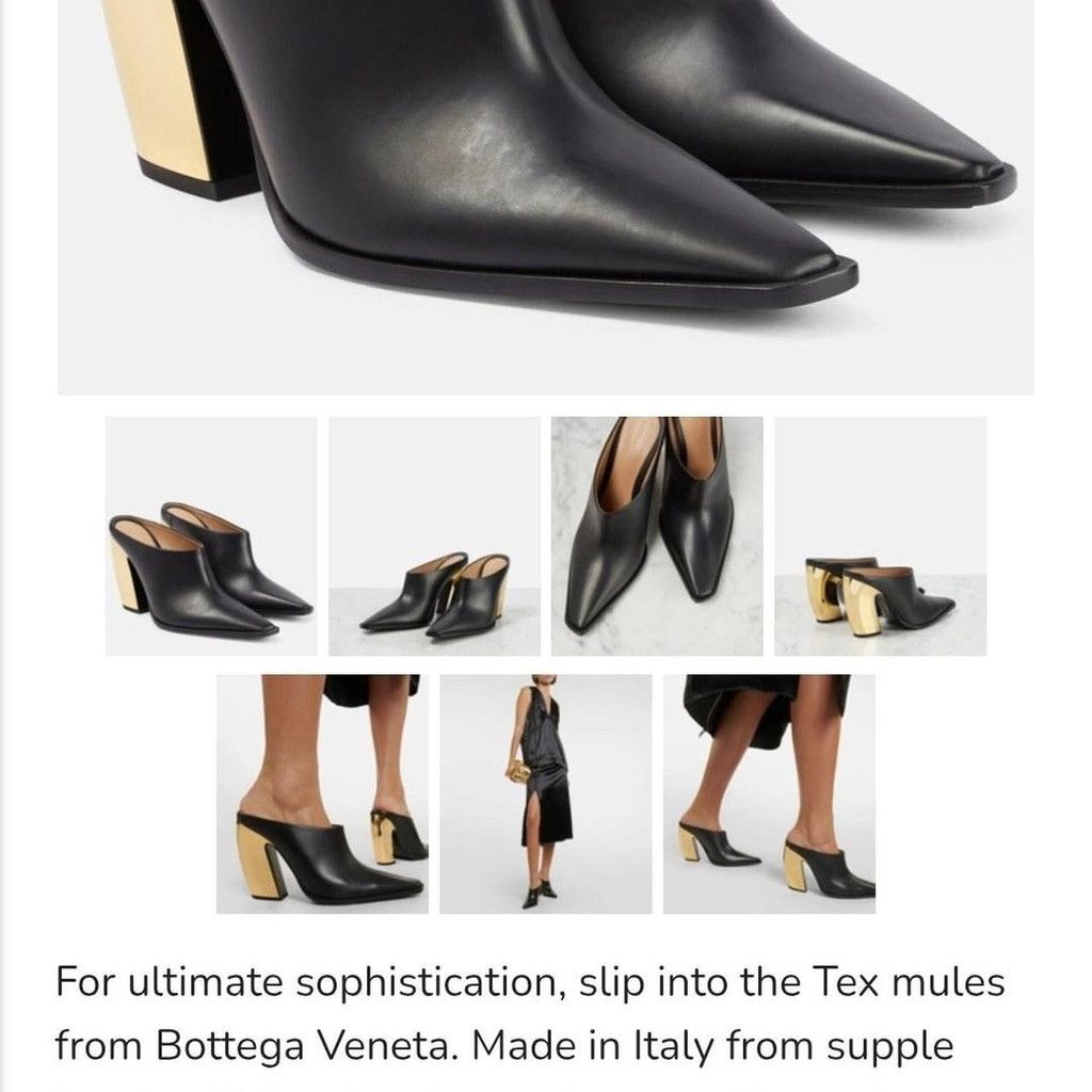 Ganni Black & Gold Leather Gianni Binni Mules Size US 9 / IT 39 - 8 Thumbnail