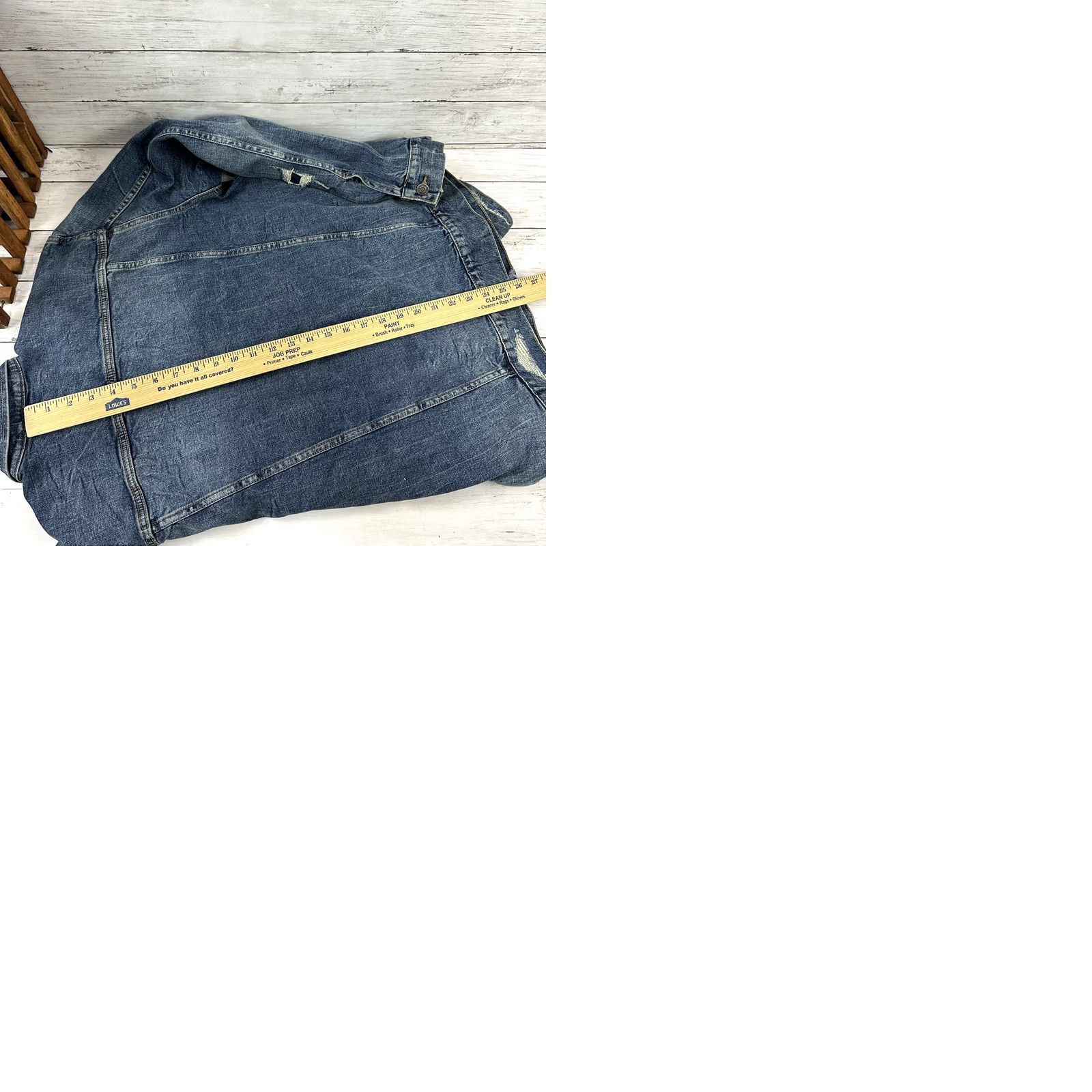 Old Navy Old Navy Denim Jacket Blue Men's XL Distressed Look EUC Denim Jacket Men XL Blue Size US 36 / EU 52 - 9 Thumbnail