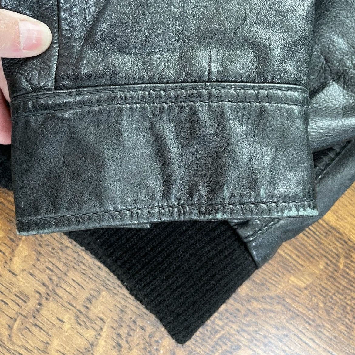 Black Rivet Black Rivet Leather Bomber Jacket w/ Removable Hoodie Medium Size US M / EU 48-50 / 2 - 14 Thumbnail
