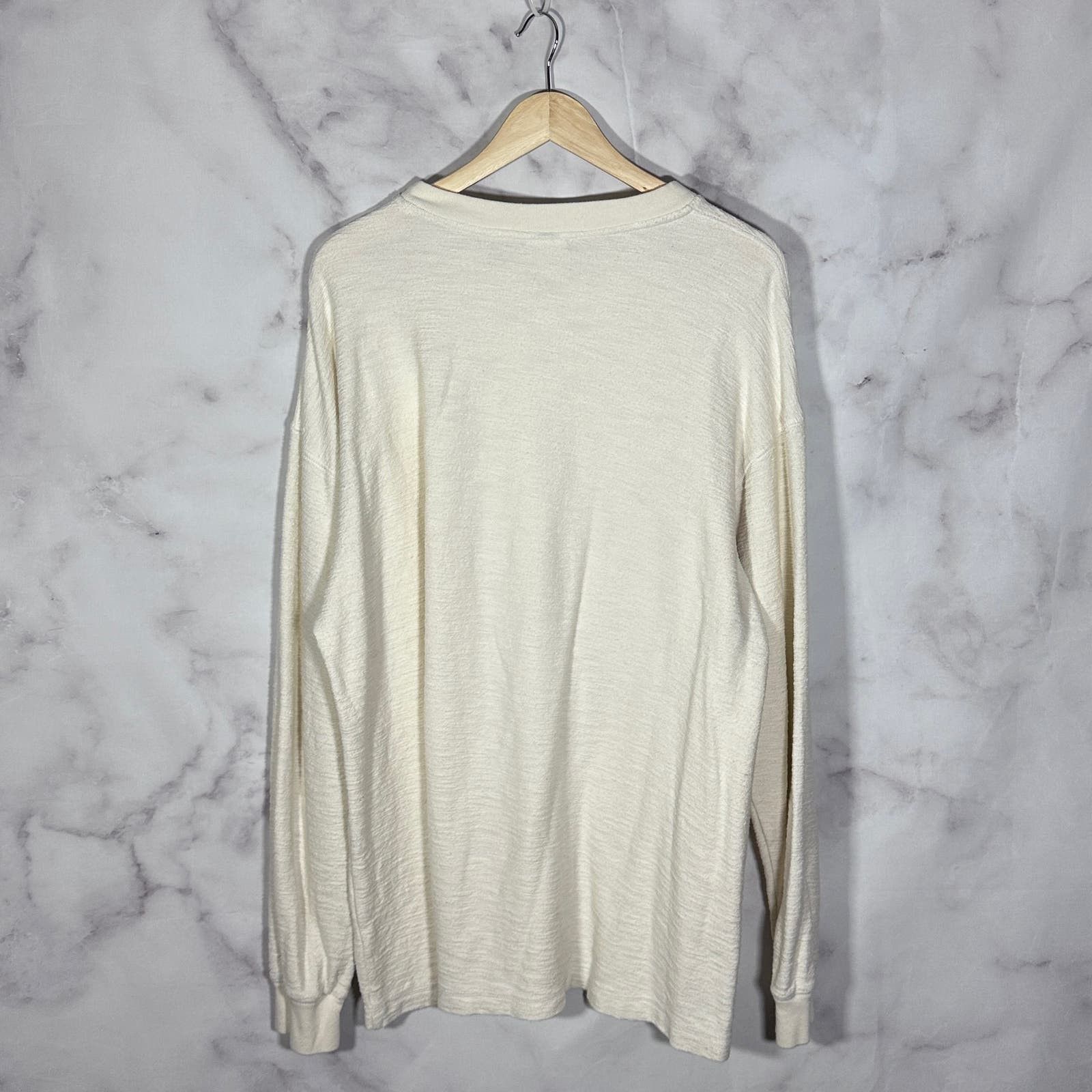 HIDDEN Hidden NY Cream Slub Henley Size US XL / EU 56 / 4 - 4 Thumbnail