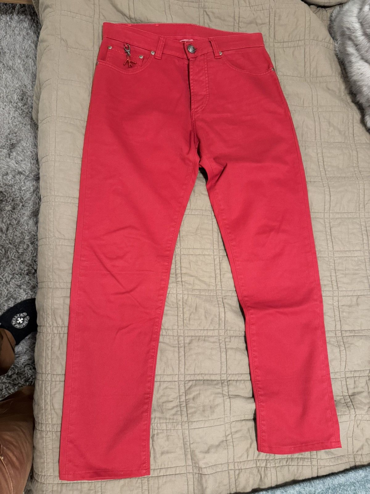 Isaia Red Button Fly Denim Jeans Size US 30 / EU 46 - 1 Thumbnail
