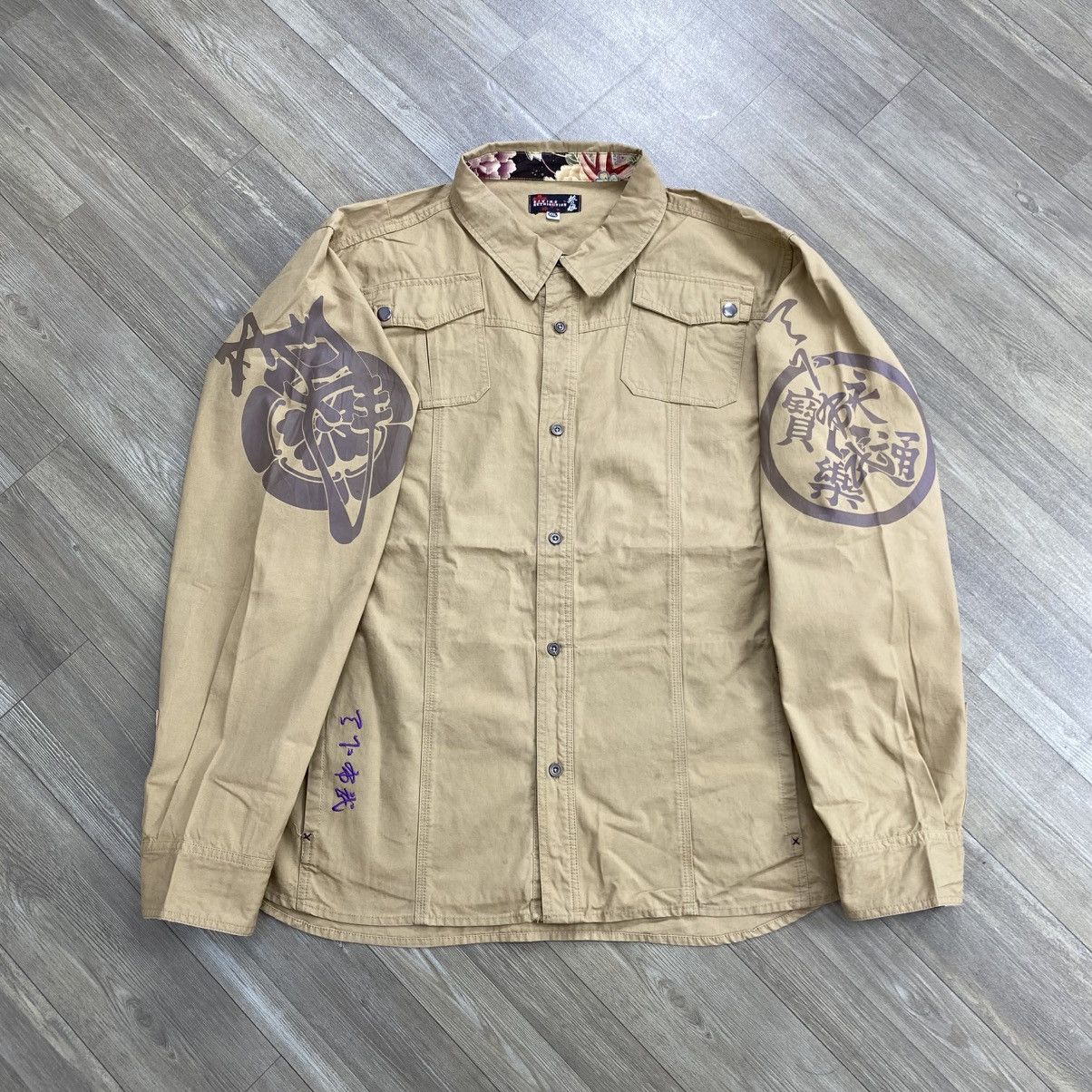 Japanese Brand 2000s Divine Retribution Dengarous Beauty Evil Sukajan Shirt Size US XXL / EU 58 / 5 - 14 Thumbnail