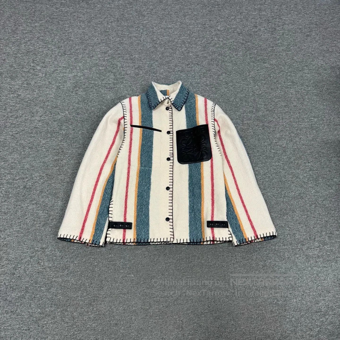 Loewe LOEWE size 32 Leather border with colorful strip trim pocke Size S / US 4 / IT 40 - 1 Thumbnail