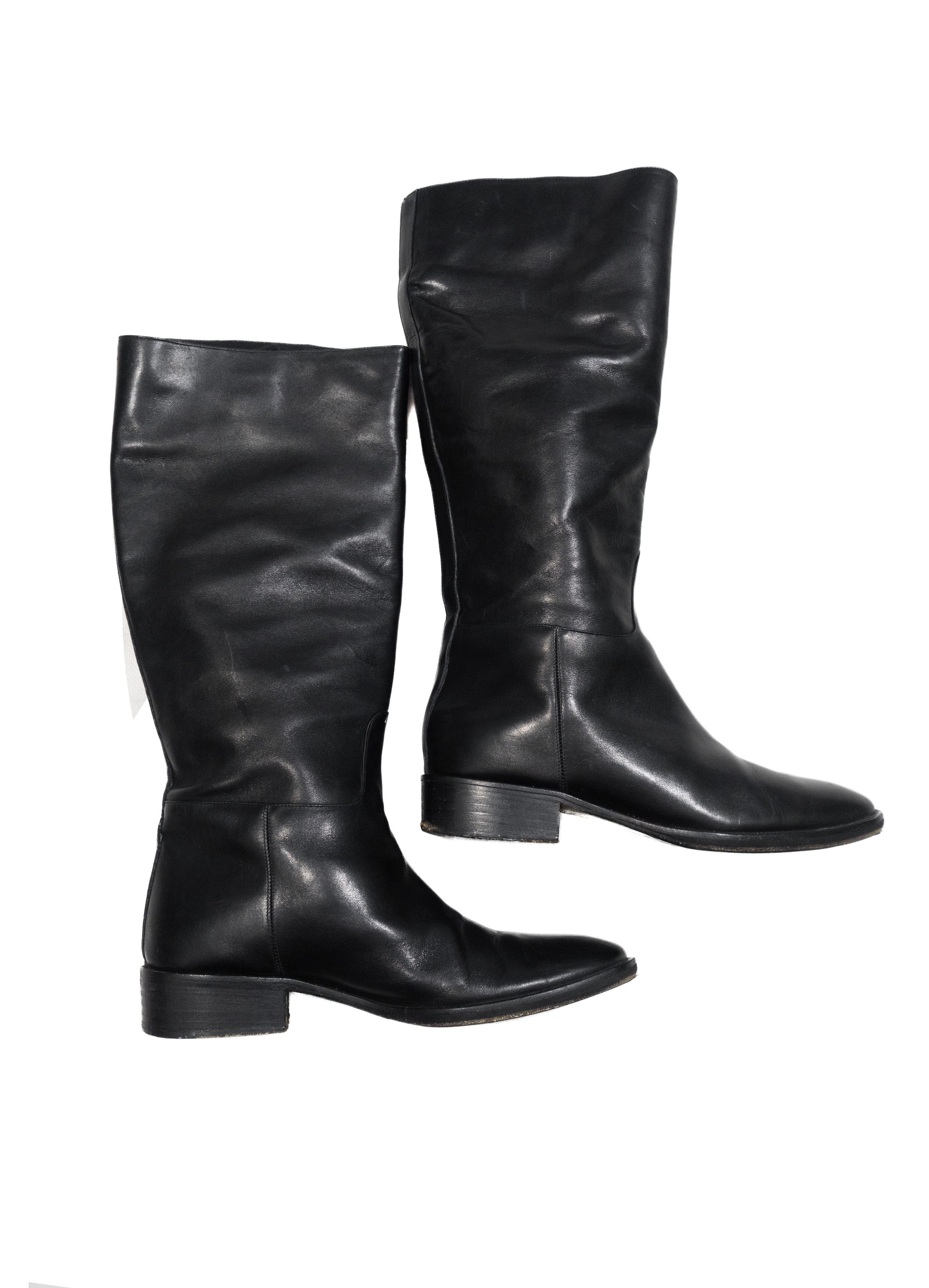Max Mara 00s Leather Knee-High Riding Boots Size US 7.5 / IT 37.5 - 3 Thumbnail