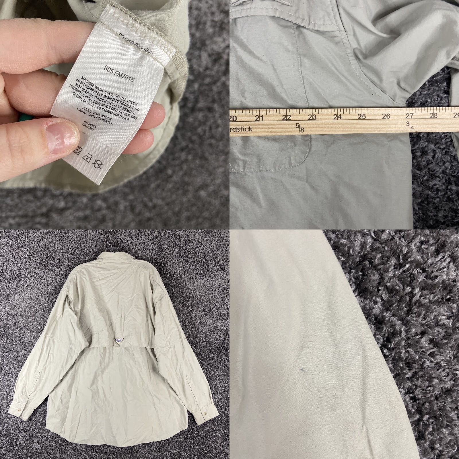 Vintage COLUMBIA UPF 30+ Outdoor Button-Up Shirt Men's 2XL Long Sleeve Beige Size US XXL / EU 58 / 5 - 8 Thumbnail