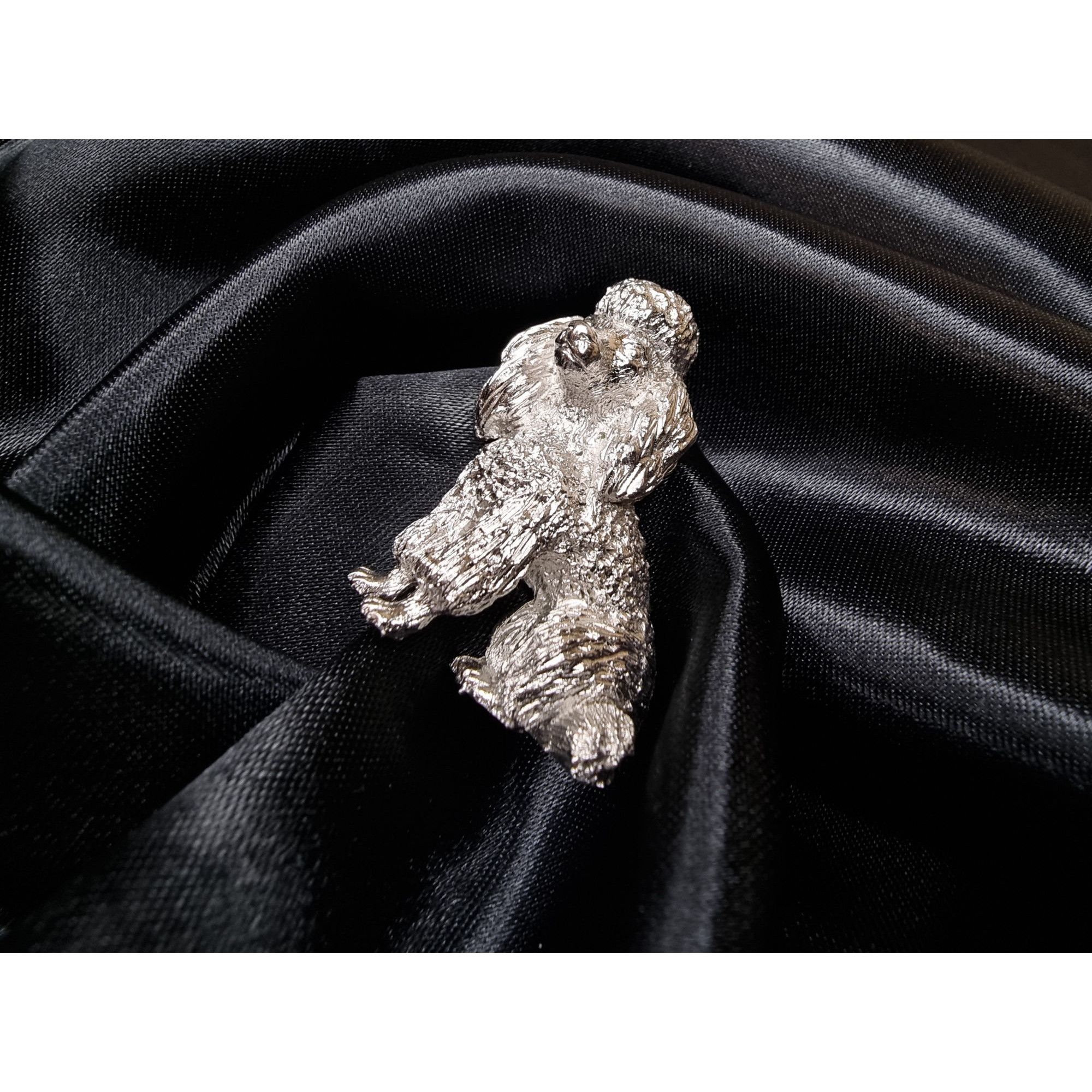 Vintage Vintage Trifari Poodle Brooch 1960s Silver Tone Dog Pin Sign Size ONE SIZE - 3 Thumbnail
