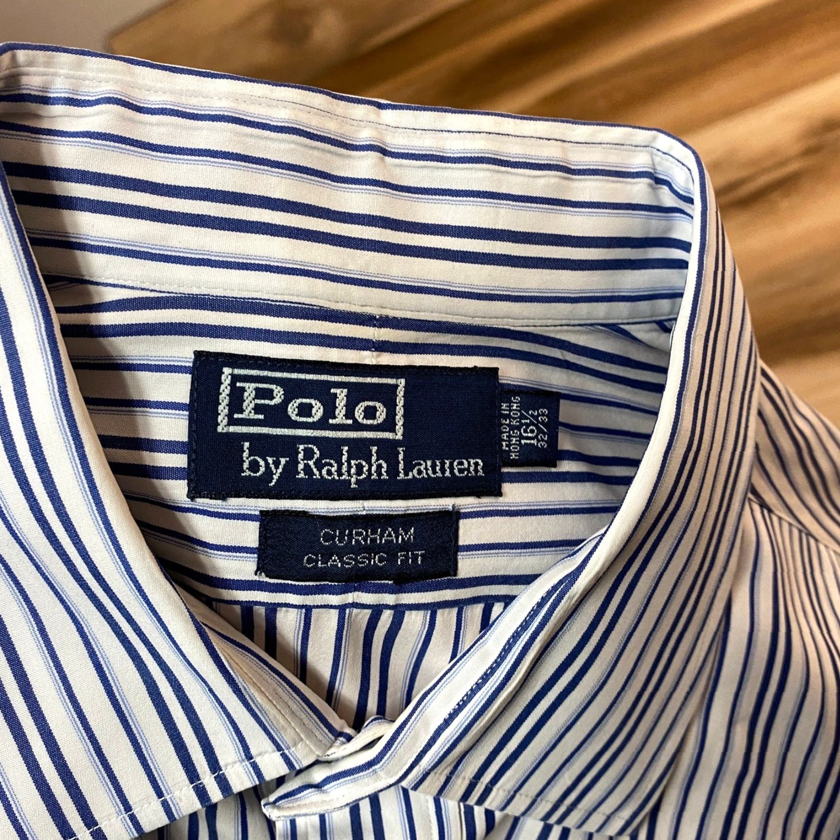 Polo Ralph Lauren Polo Ralph Lauren Shirt Striped Classic Fit Curham Mens 16.5 32/33 Blue White Dress Shirt Long Sleeve Button-Down Size US XL / EU 56 / 4 - 2 Thumbnail