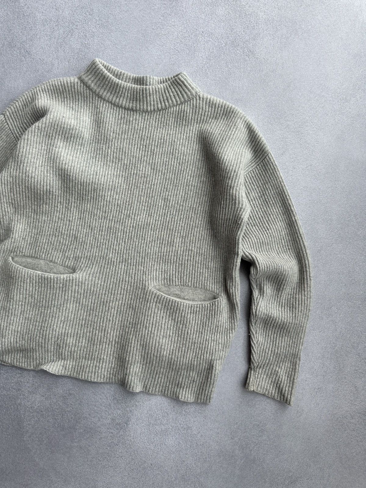 Japanese Brand × Vintage Maska Lambswool Woman Grey Knitted Pockets Sweater Size XS / US 0-2 / IT 36-38 - 6 Thumbnail