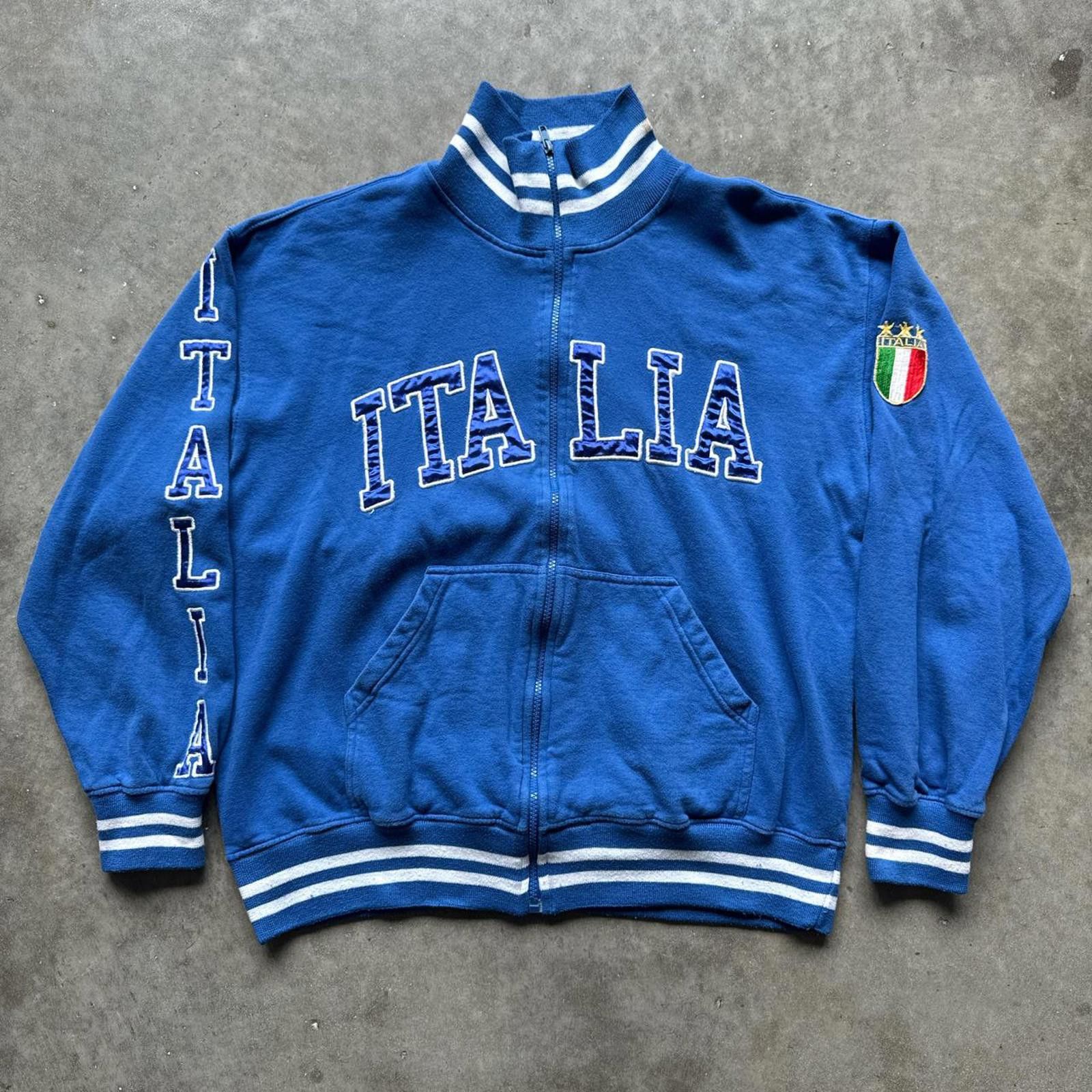 Other Stylish Italia Blue Zip Up Jacket With Embroidered Details Size US L / EU 52-54 / 3 - 1 Thumbnail
