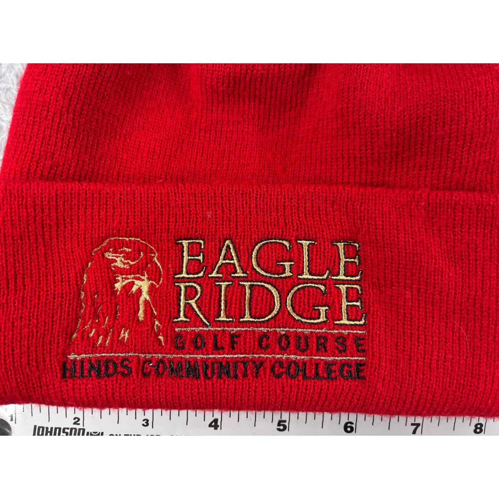 Vintage Eagle Ridge Golf Course Beanie Toque Adult One Size Red Knit 100% Acrylic Golfer Size ONE SIZE - 2 Thumbnail