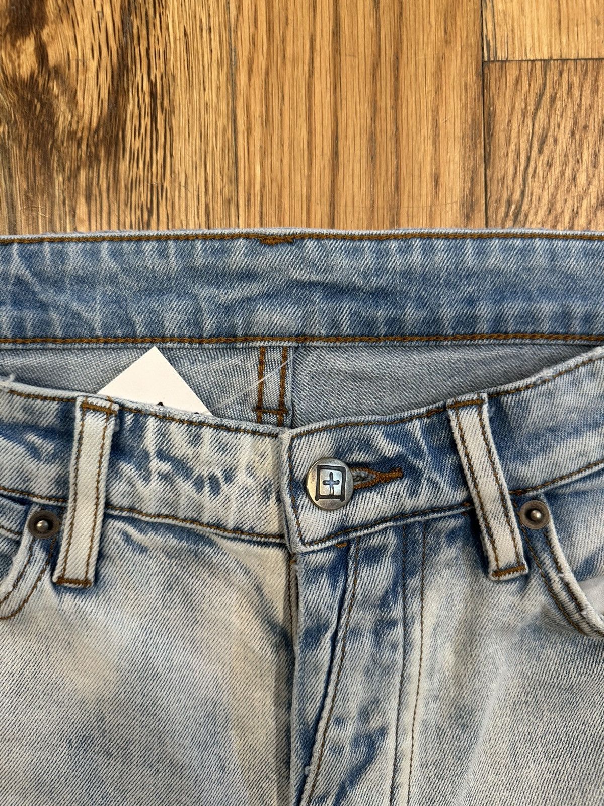 Ksubi Ksubi Blue Knee Spell Light Blue Denim Jeans Size 33 Size US 33 - 3 Thumbnail