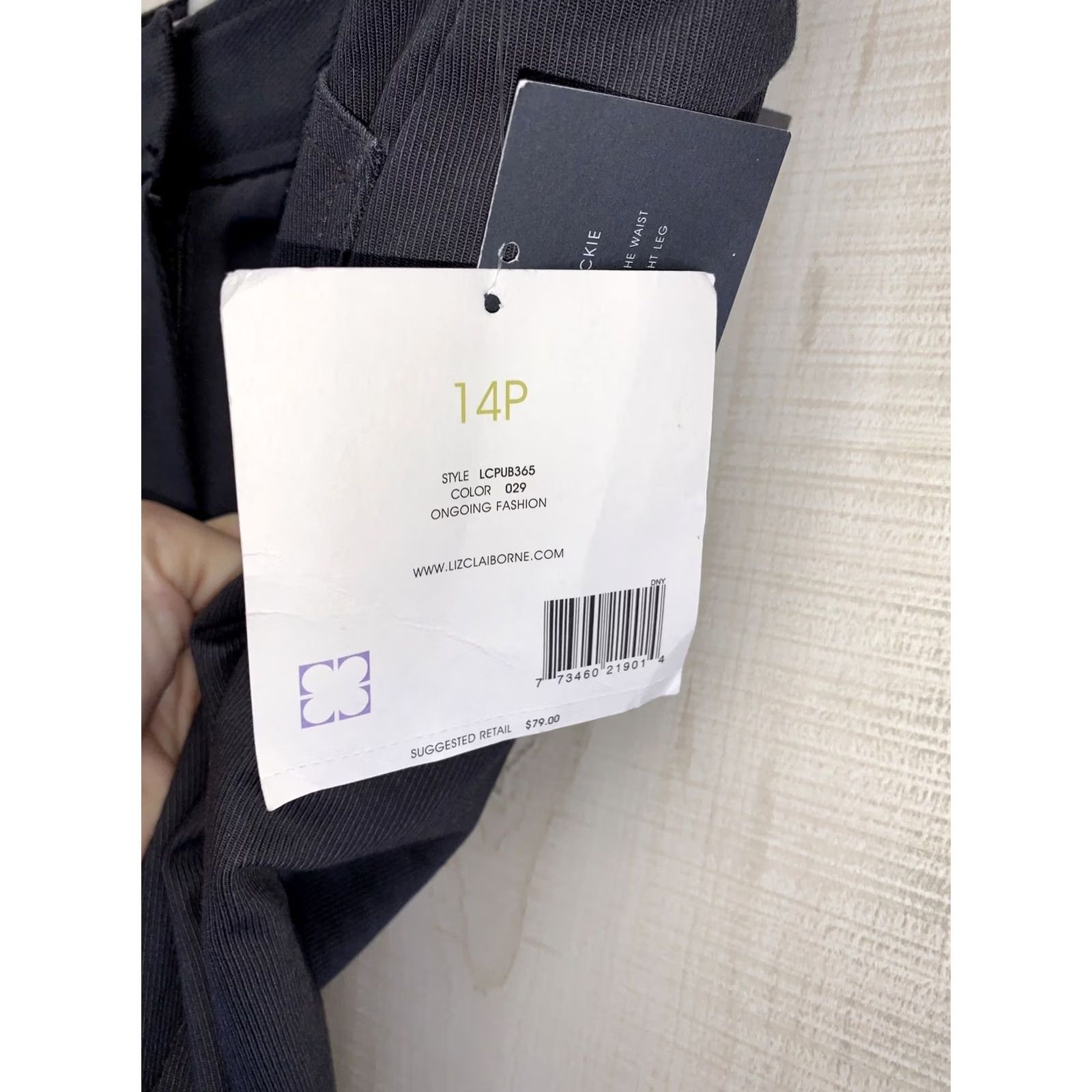 Liz Claiborne Liz Claiborne Jackie Gray Stretch Straight Leg Pants Womens Size 14P NWT-7662 Size 36" / US 14 / IT 50 - 5 Thumbnail