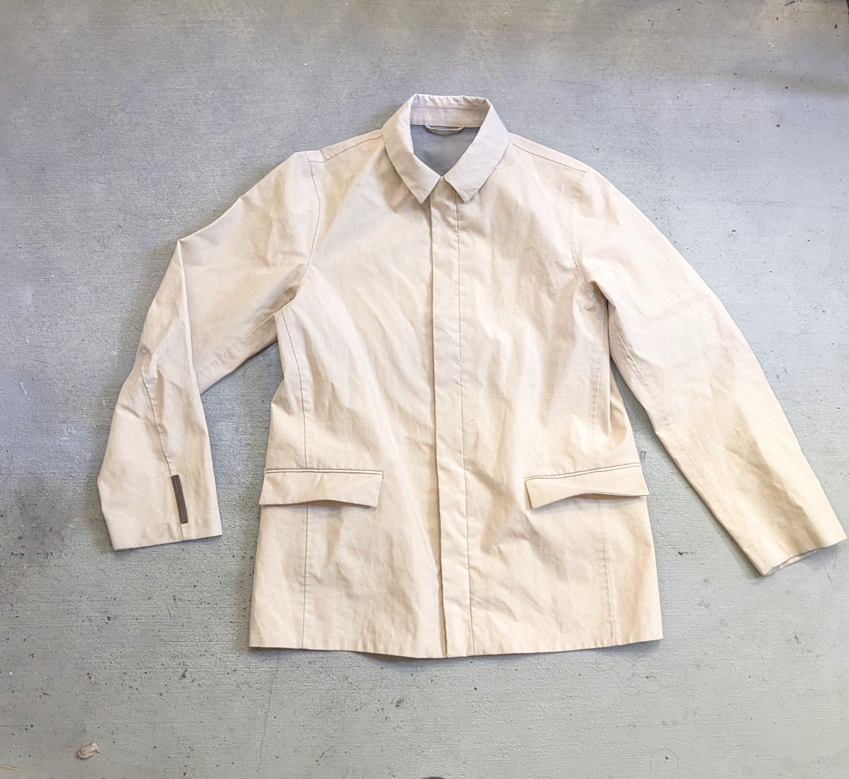 Prada Prada Jacket Beige Medium Cotton Bomber Zip Up Coat Size US M / EU 48-50 / 2 - 1 Thumbnail