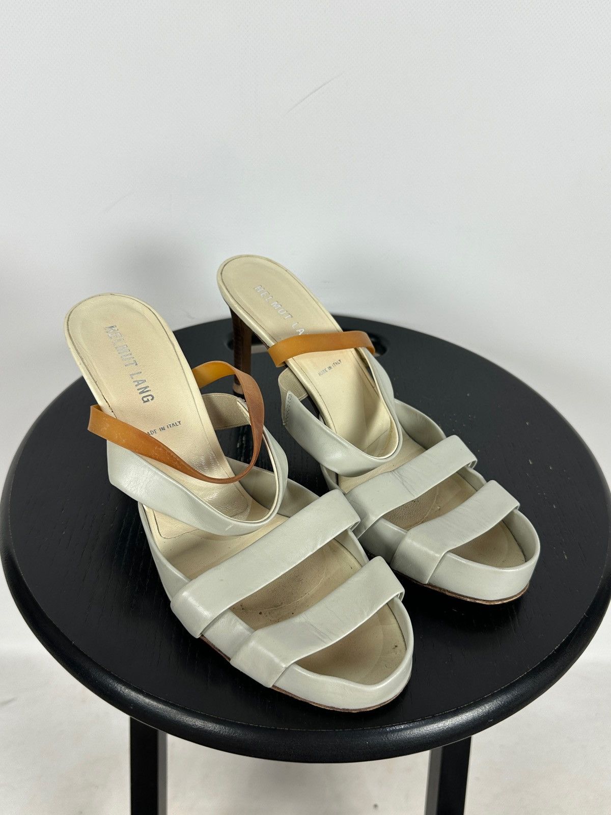 Helmut Lang 00s Vintage Helmut Lang Leather Strappy Sandals Heels Size US 9 / IT 39 - 1 Thumbnail