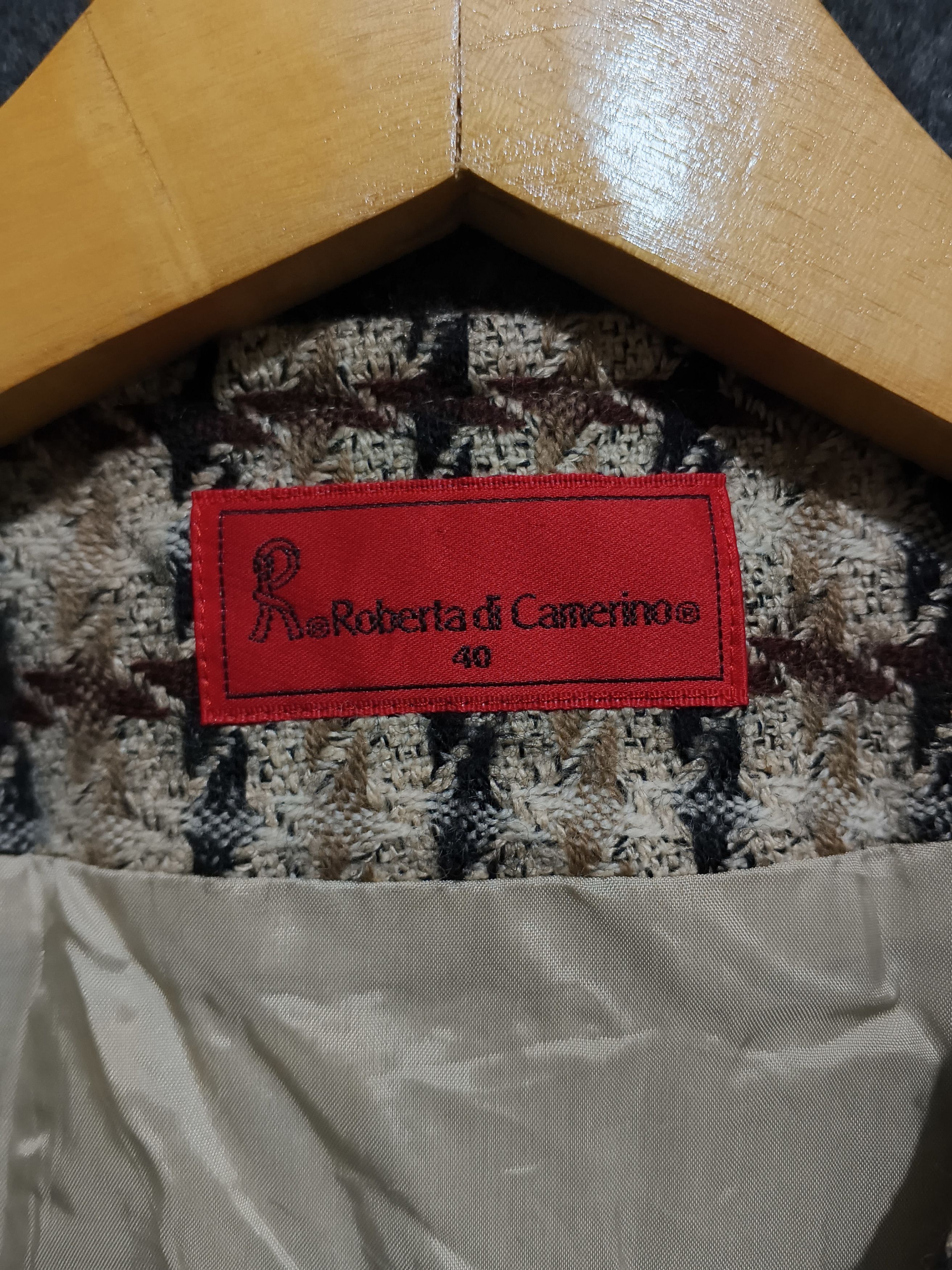 Roberta di Camerino Vintage Roberta di Camerino Houndstooth Tweed Blazer Size S / US 4 / IT 40 - 9 Thumbnail