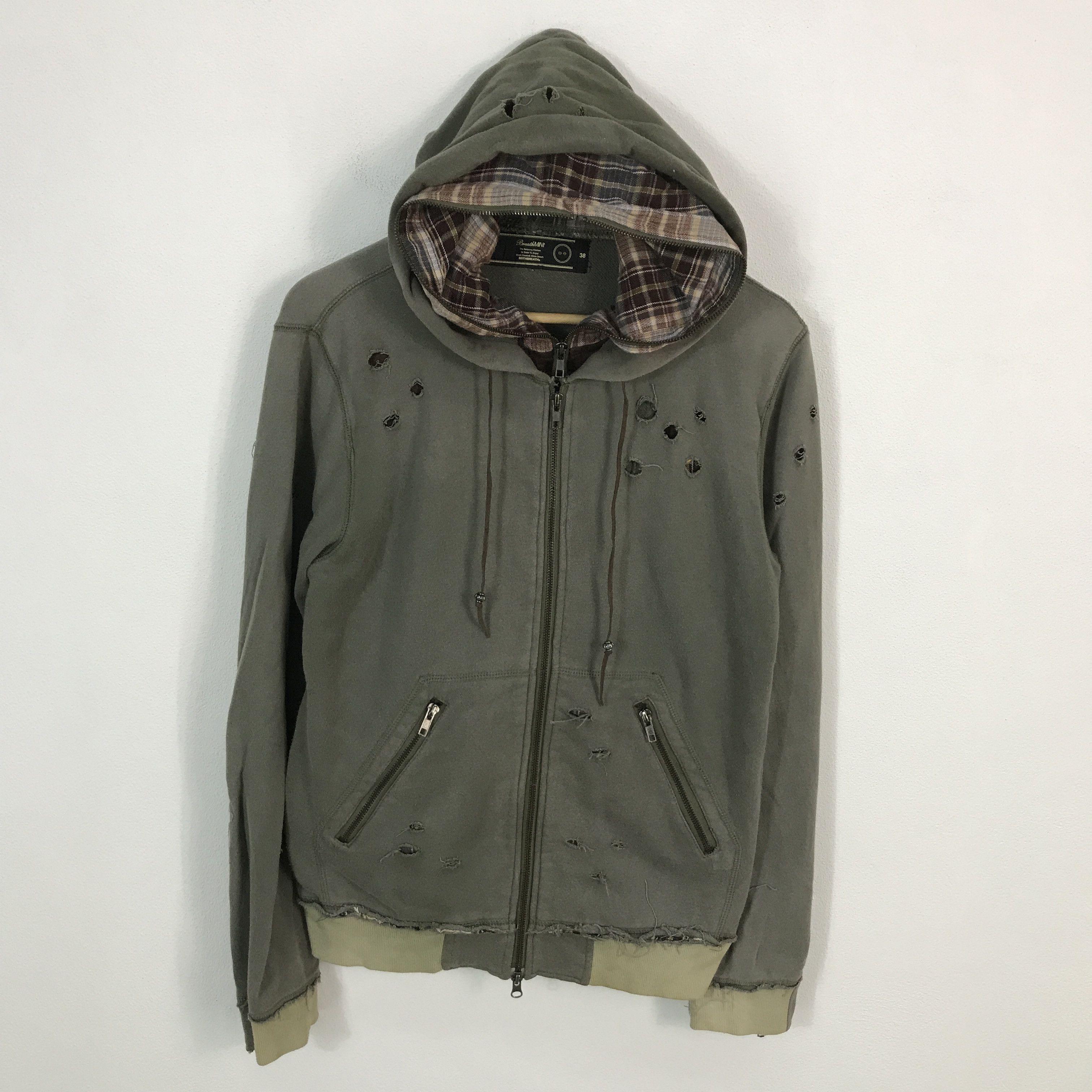 Japanese Brand × Vintage Rare🔥breathmint Design shot Distressed hoodies jacket Size US M / EU 48-50 / 2 - 1 Thumbnail