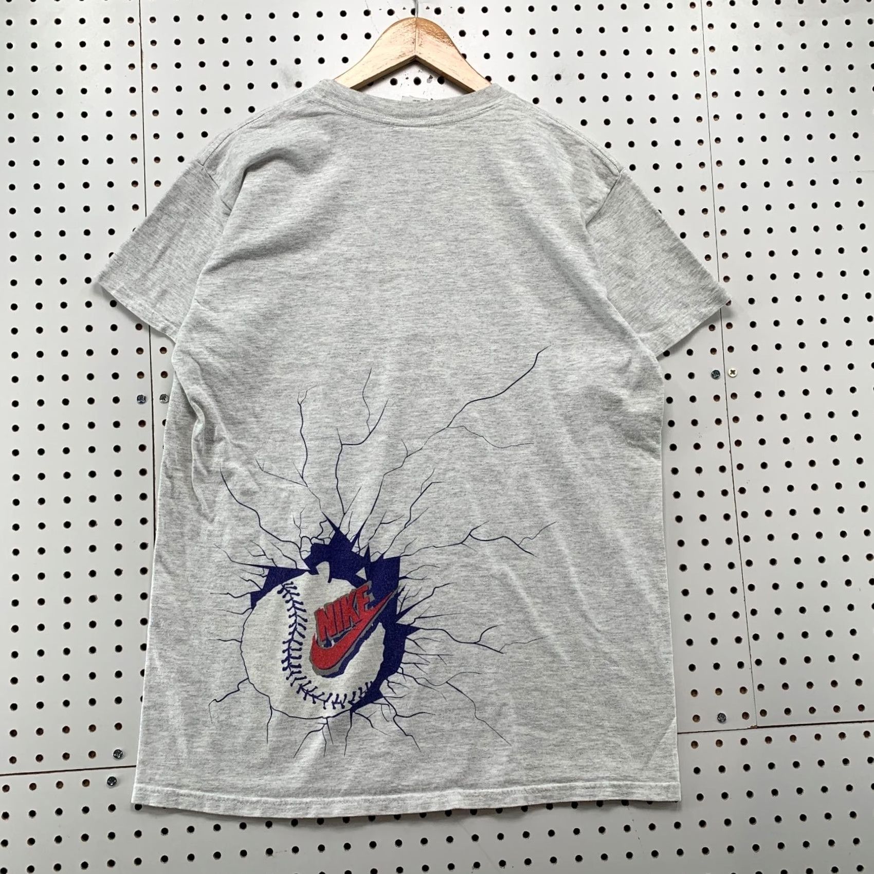 Nike VINTAGE Nike Baseball T Shirt Mens L Gray Just Do It 90s USA Nike Shirt Mens Large Gray 90s Size US L / EU 52-54 / 3 - 2 Thumbnail