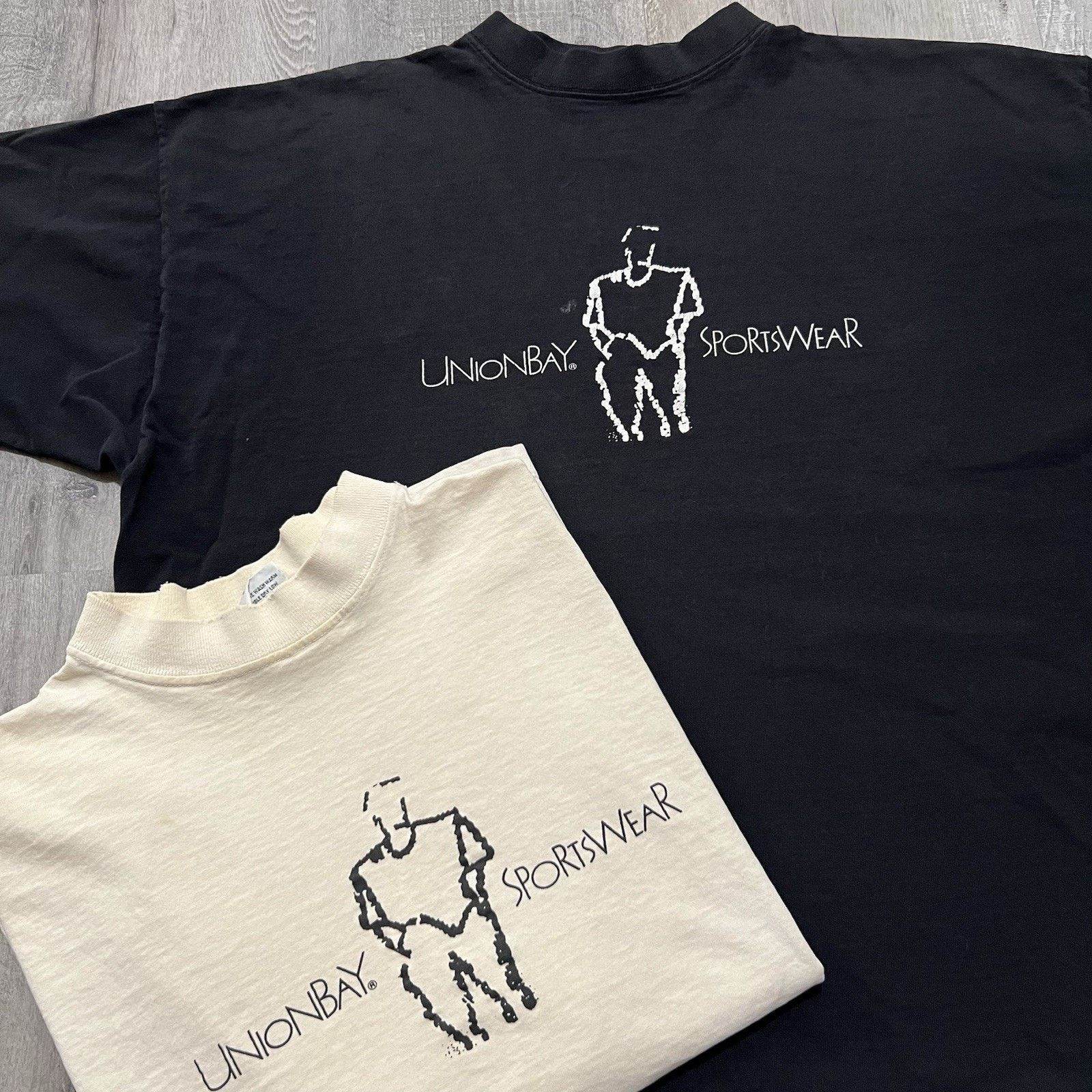 UNIONBAY VTG Union Bay Sportswear T Shirts Black/White 80s 90s USA Size US M / EU 48-50 / 2 - 3 Thumbnail
