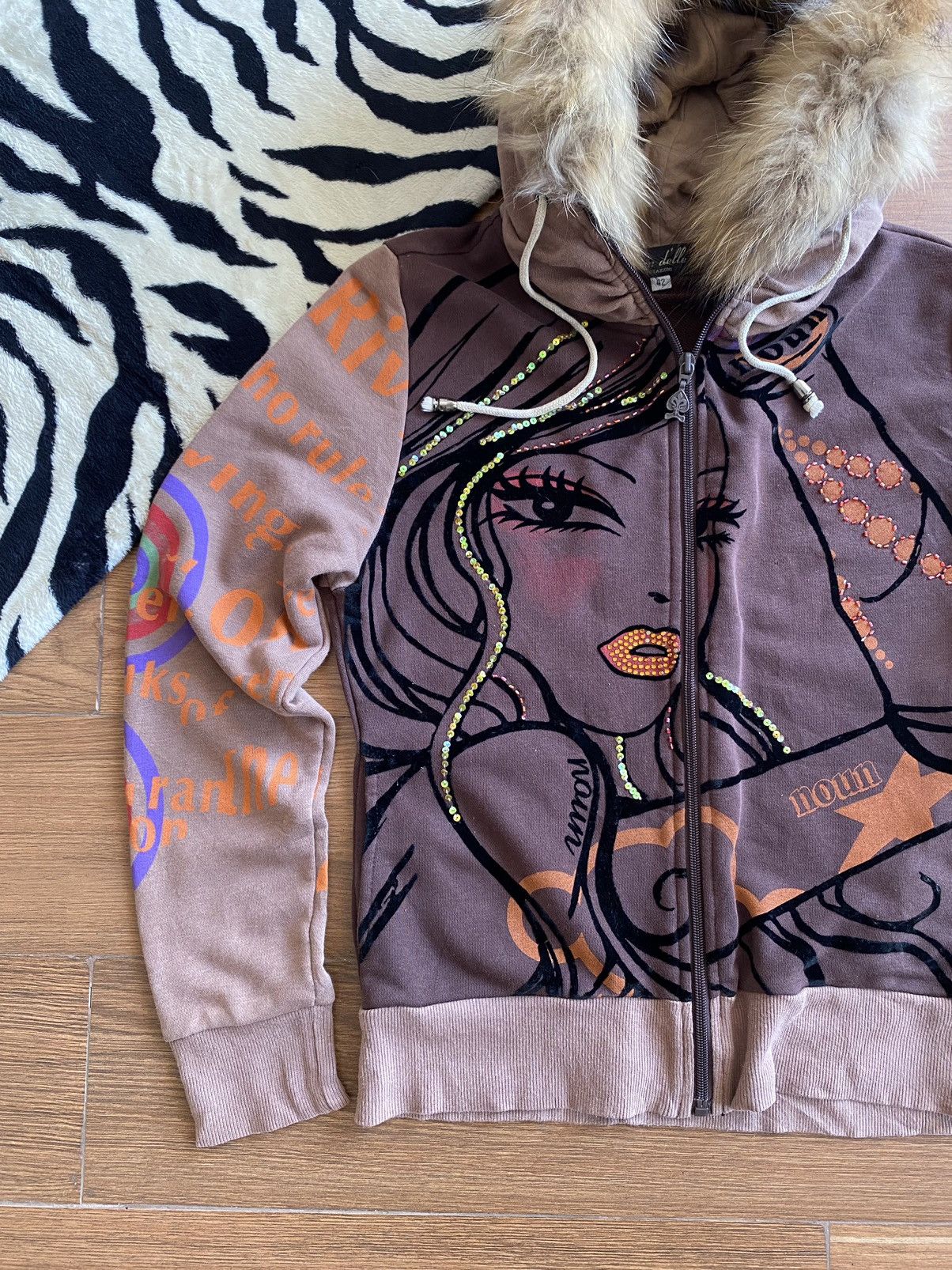 If Six Was Nine × Japanese Brand × Le Grande Bleu (L.G.B.) Crazyshirt Faux Fur Hoodie Novelty Glam Style Size US S / EU 44-46 / 1 - 2 Thumbnail