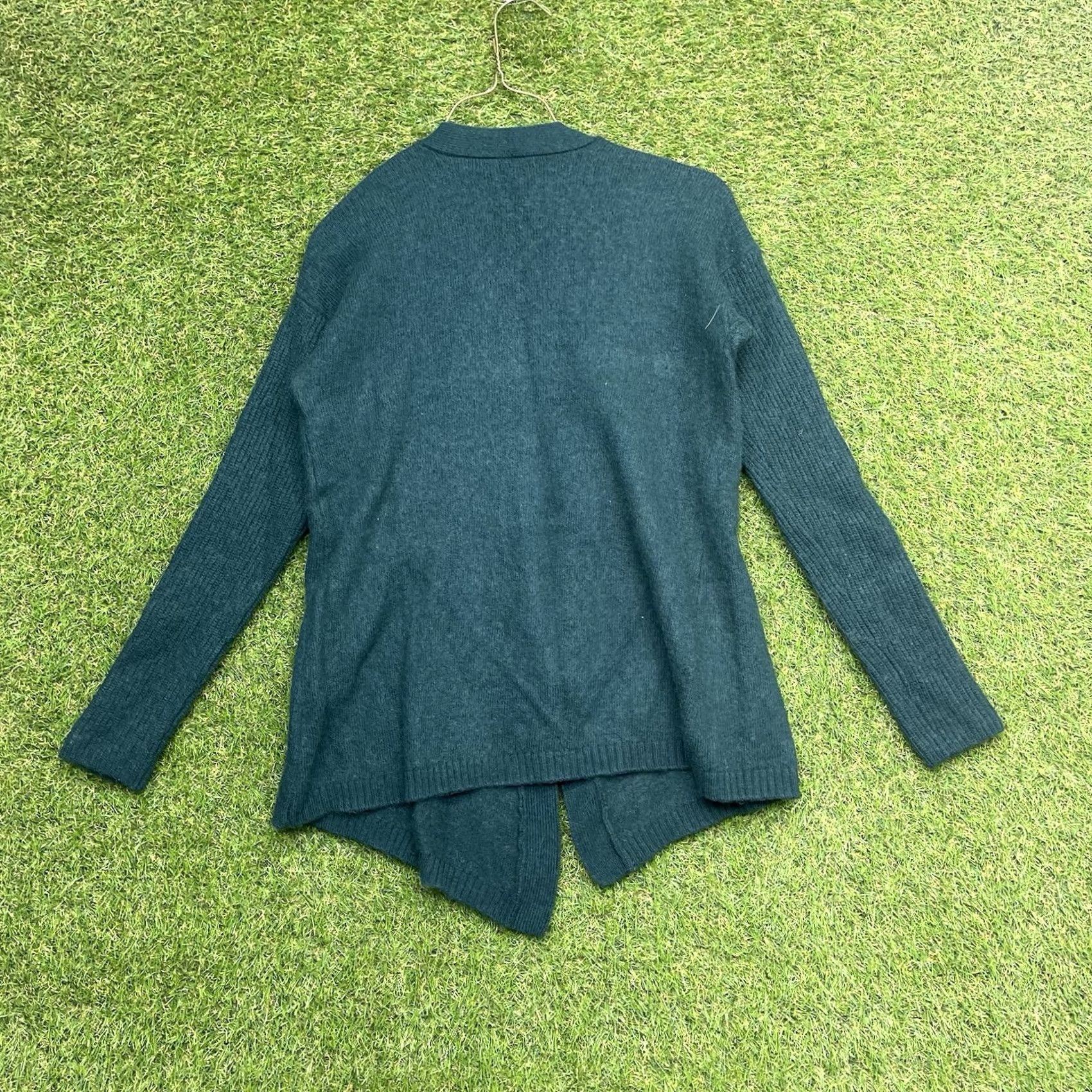 J.Crew J. Crew Blazer Cardigan Women Medium Wool Blend Sophie Open Neck Green 90s Modern 00s Knit Sweater Raglan Sleeve Womens Size M / US 6-8 / IT 42-44 - 2 Thumbnail