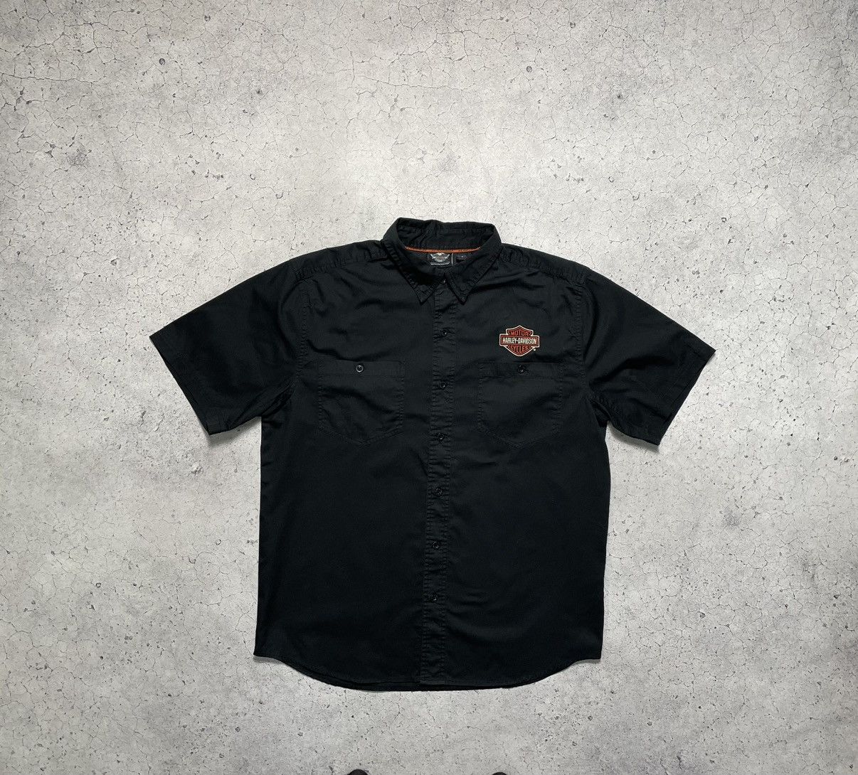 Harley Davidson × Vintage Vintage Harley Davidson Short Sleeve Button Shirt Big Logo Size US L / EU 52-54 / 3 - 2 Thumbnail