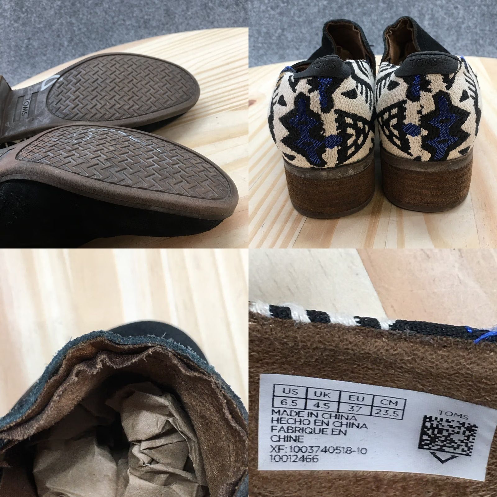 Toms TOMS Boots Shaye Casual Slip On Low Ankle Bootie Black Suede Womens 6.5 Shoe Size M Block Heel Pattern Solid Casual Shoe Size US 7 / IT 37 - 9 Thumbnail