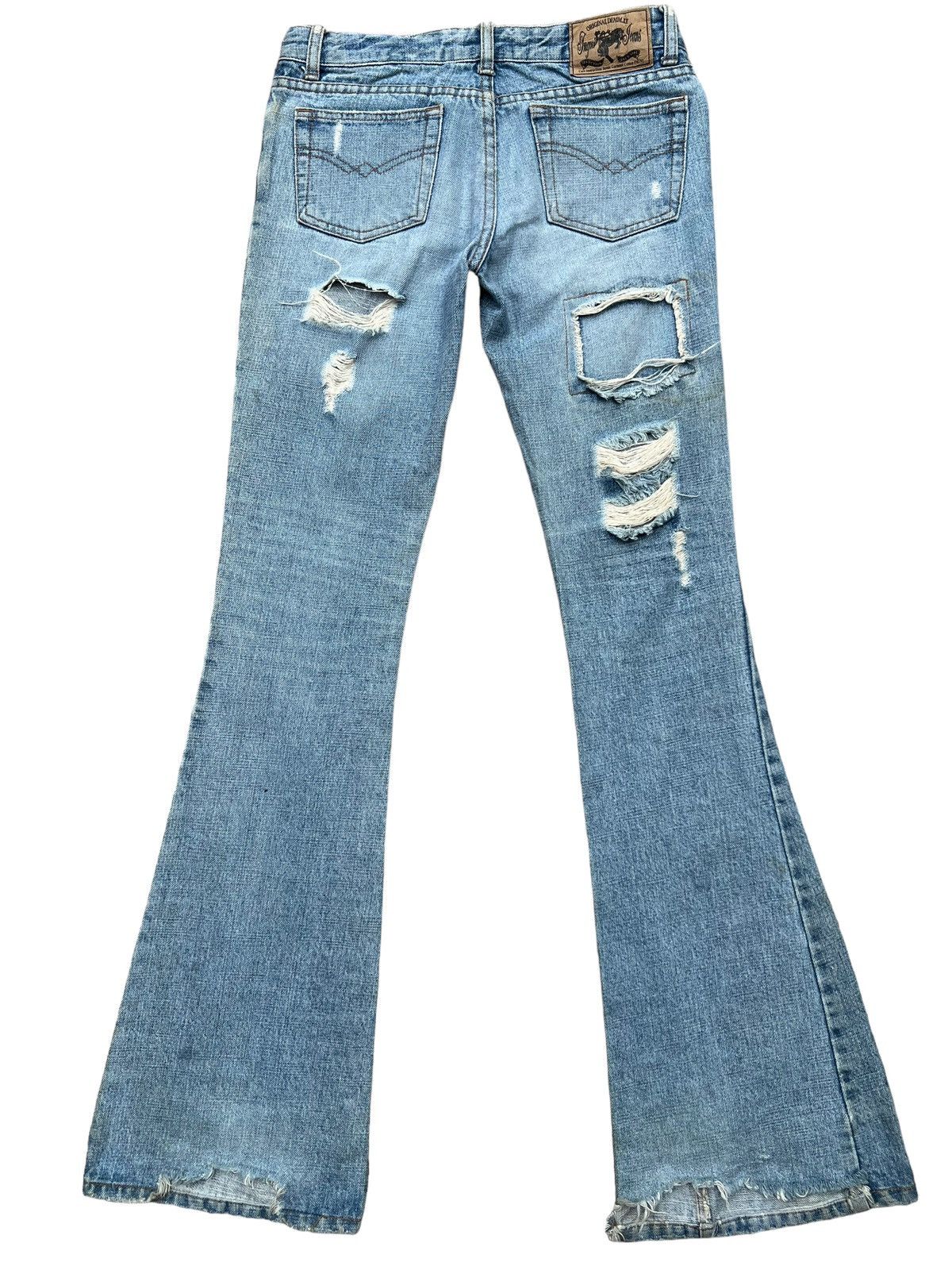 Japanese Brand Japanese Distressed Patchwork Lowrise Denim Jeans 29x34 Size US 29 - 3 Thumbnail
