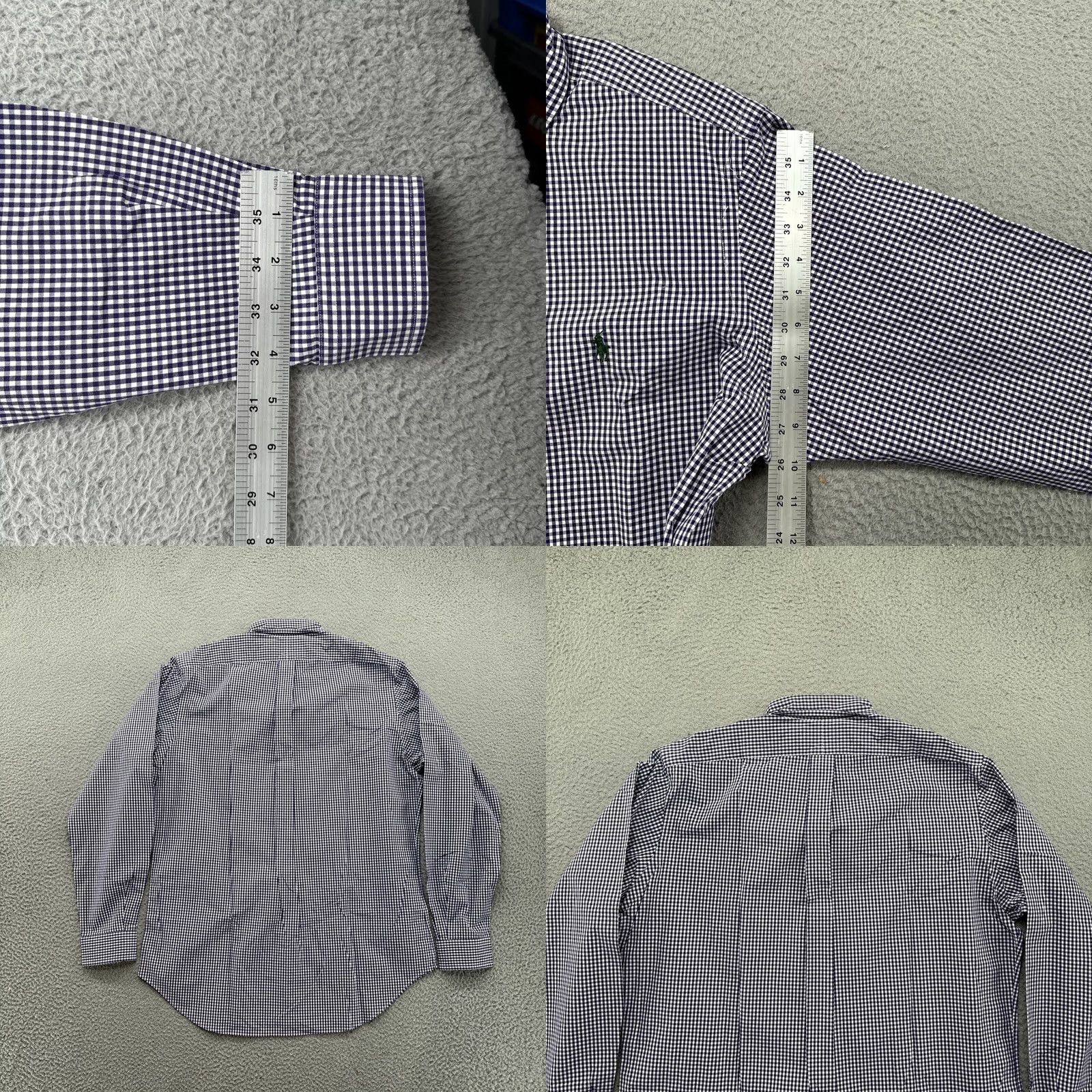 Ralph Lauren VTG Ralph Lauren Shirt Long Sleeve Button-Down Plaid Purple Classic Fit M Size US M / EU 48-50 / 2 - 8 Thumbnail
