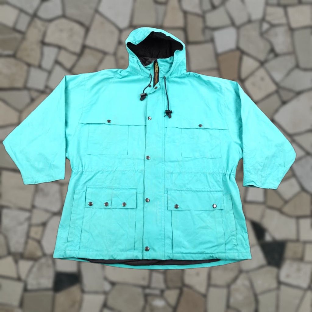 Altea VINTAGE Kakadu Traders Jacket XL Teal Hooded Parka Mens Outdoor Cotton Field Coat Size US XL / EU 56 / 4 - 1 Thumbnail
